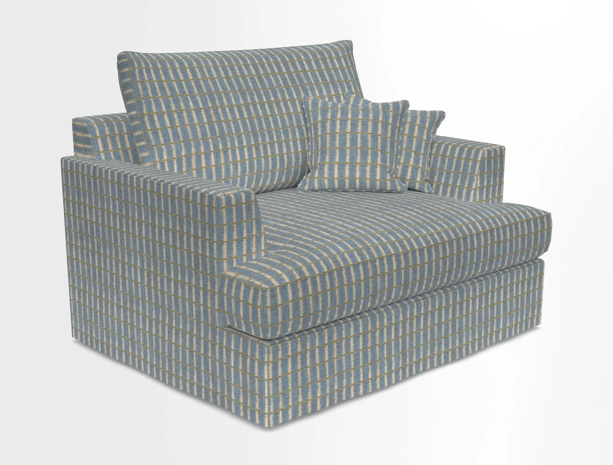 Slingsby Snuggler Fitted Cover Sofa in Two Tone Plain Biscuit.  Loose cover version available