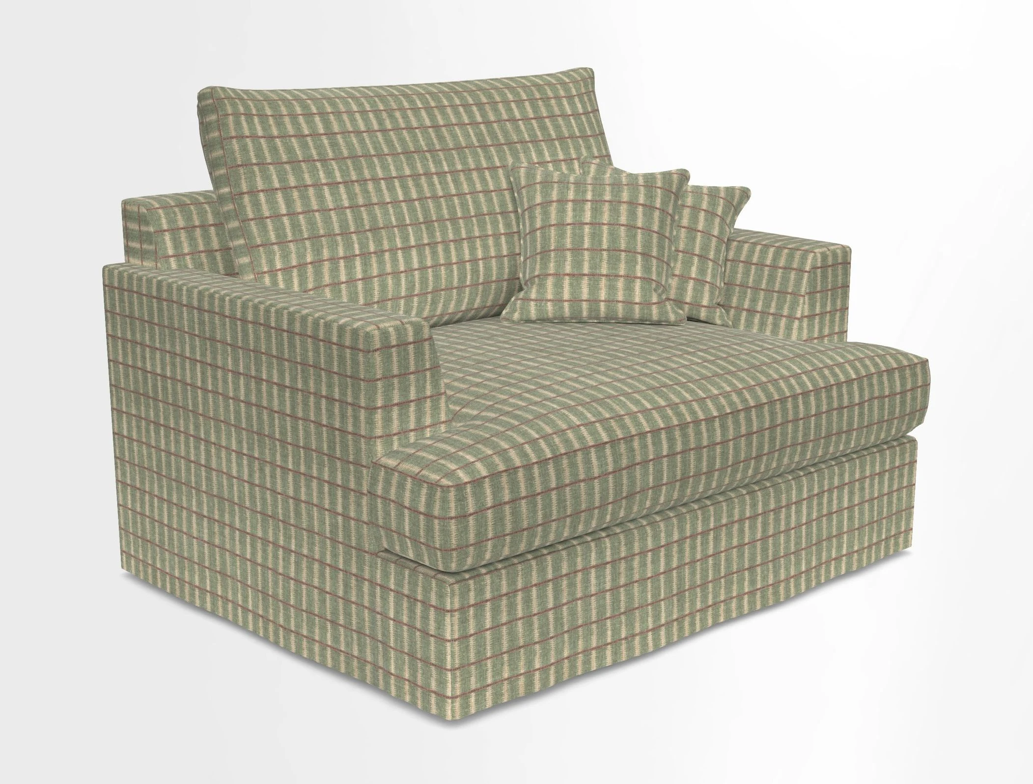 Slingsby Snuggler Fitted Cover Sofa in Two Tone Plain Biscuit.  Loose cover version available