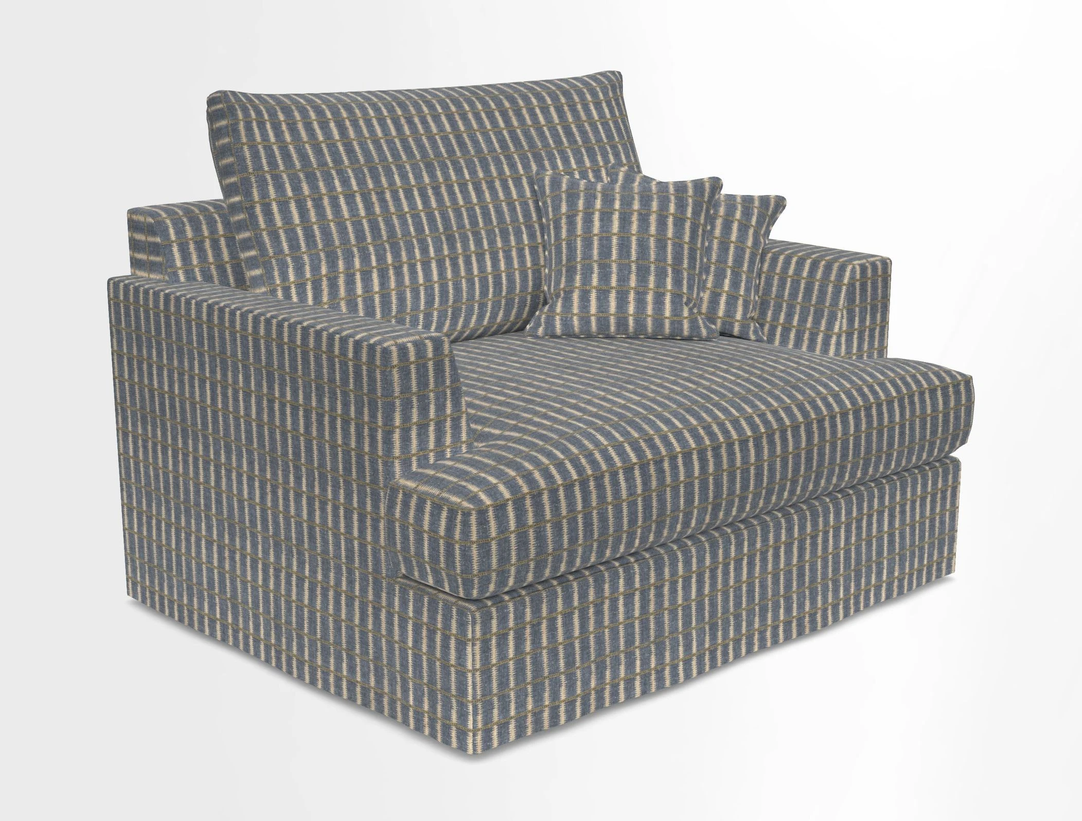 Slingsby Snuggler Fitted Cover Sofa in Two Tone Plain Biscuit.  Loose cover version available