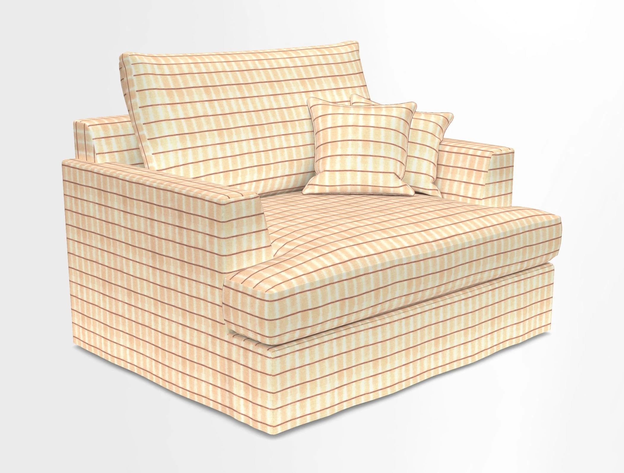 Slingsby Snuggler Fitted Cover Sofa in Two Tone Plain Biscuit.  Loose cover version available