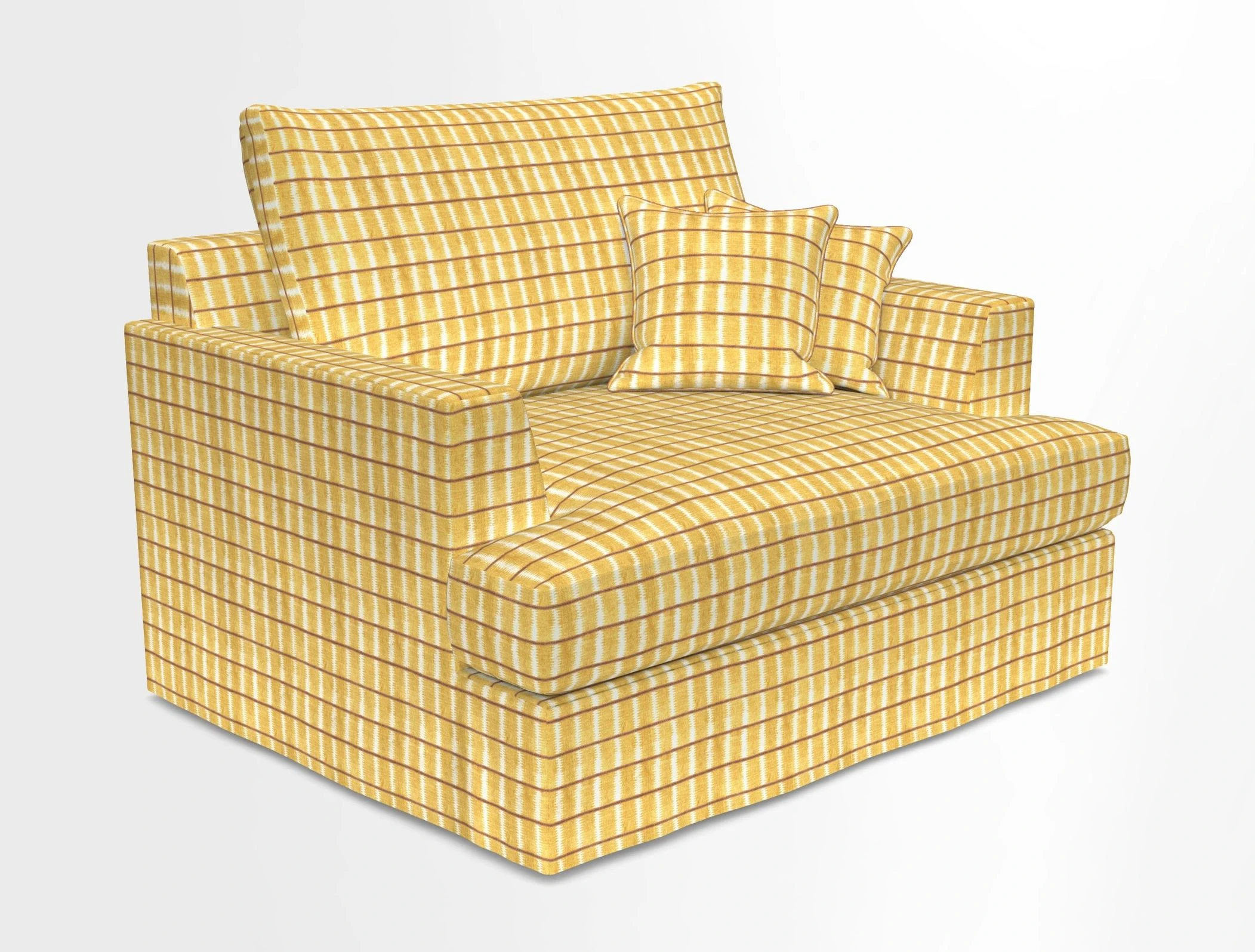 Slingsby Snuggler Fitted Cover Sofa in Two Tone Plain Biscuit.  Loose cover version available