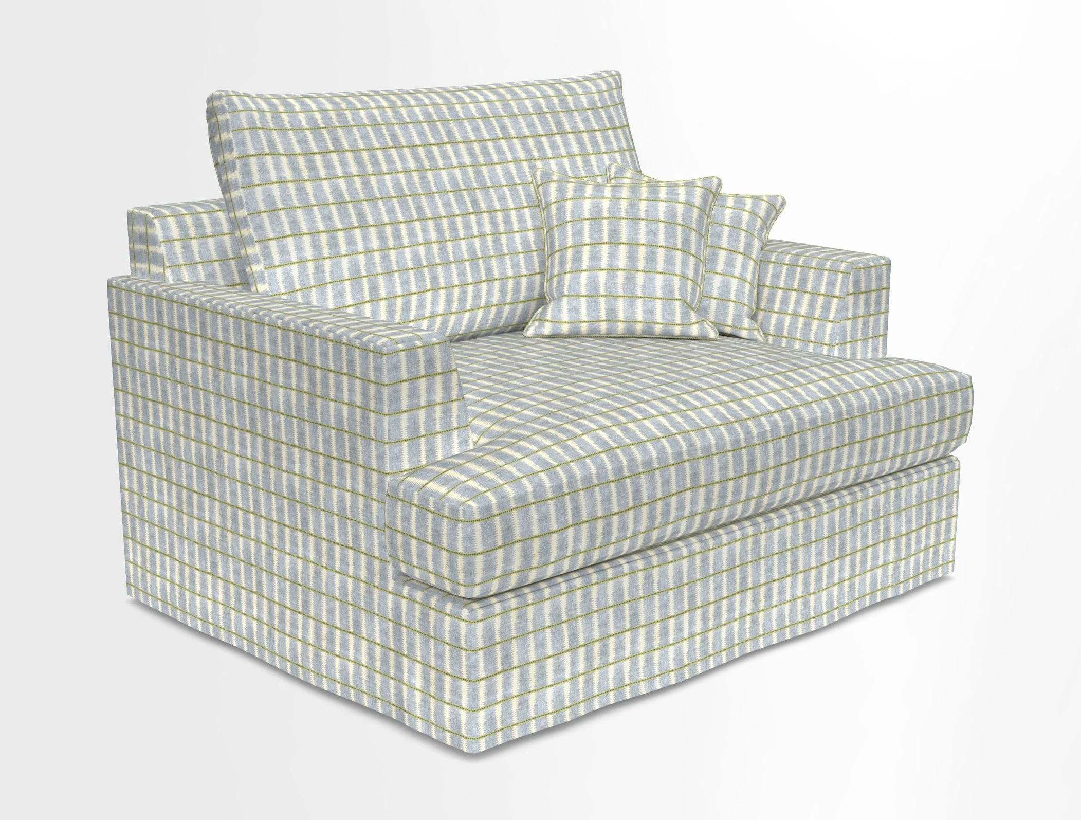 Slingsby Snuggler Fitted Cover Sofa in Two Tone Plain Biscuit.  Loose cover version available