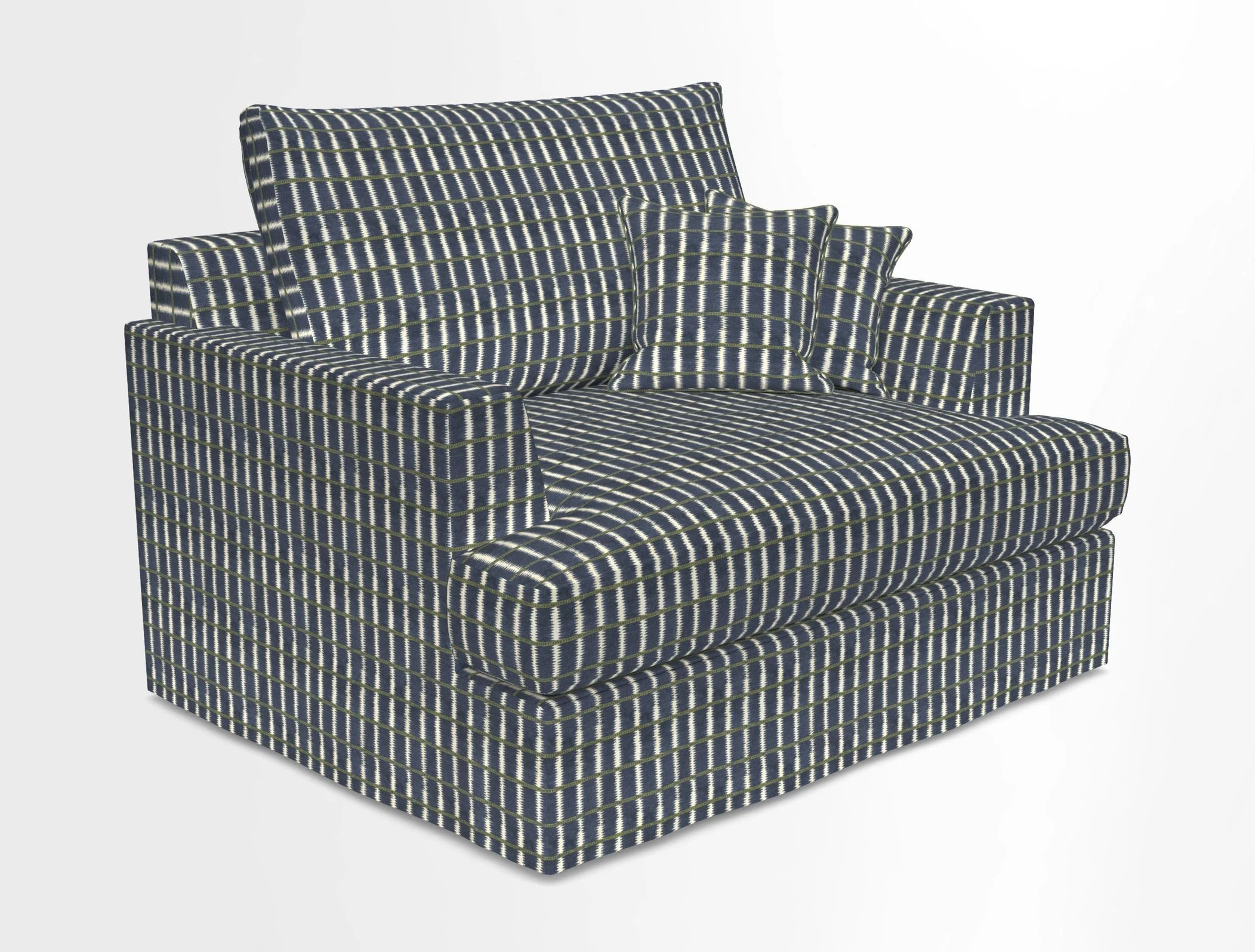 Slingsby Snuggler Fitted Cover Sofa in Two Tone Plain Biscuit.  Loose cover version available