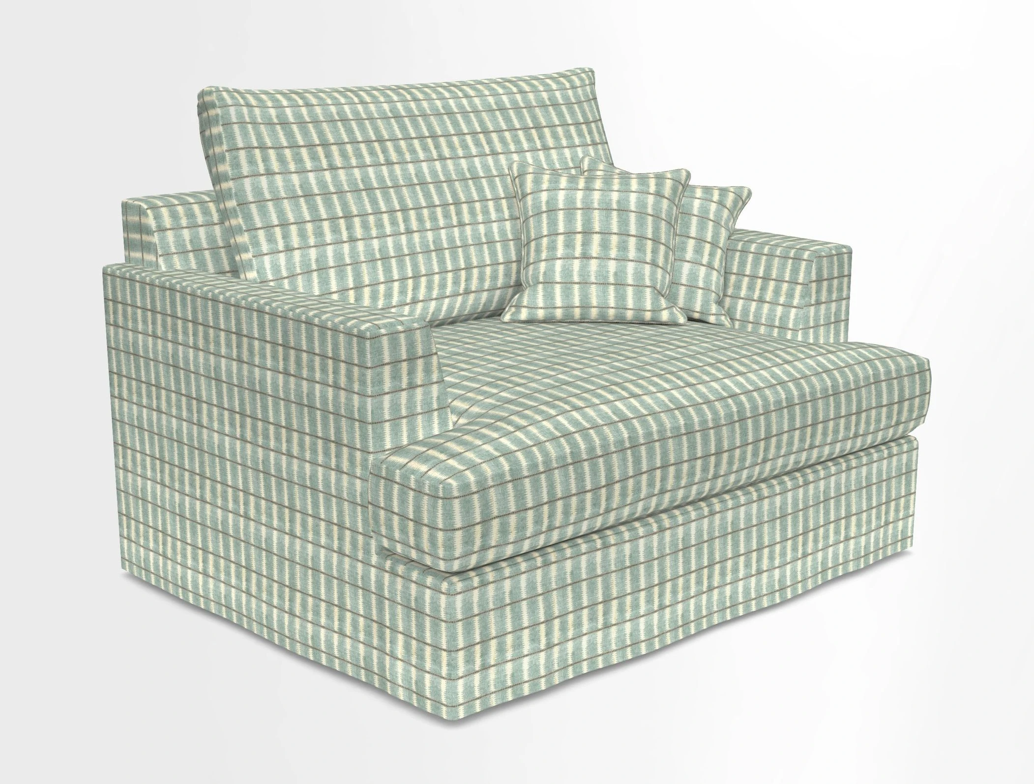 Slingsby Snuggler Fitted Cover Sofa in Two Tone Plain Biscuit.  Loose cover version available