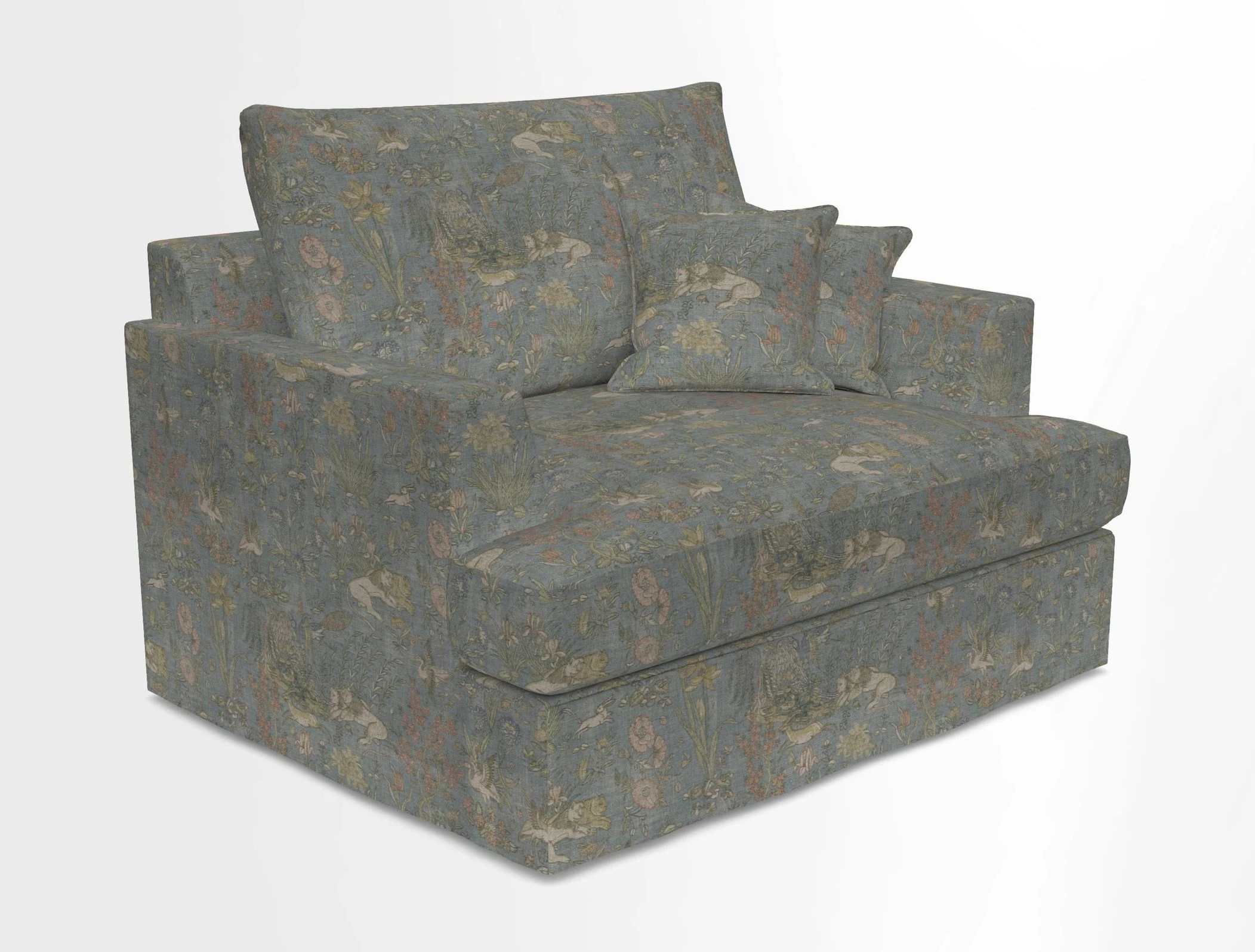 Slingsby Snuggler Fitted Cover Sofa in Two Tone Plain Biscuit.  Loose cover version available