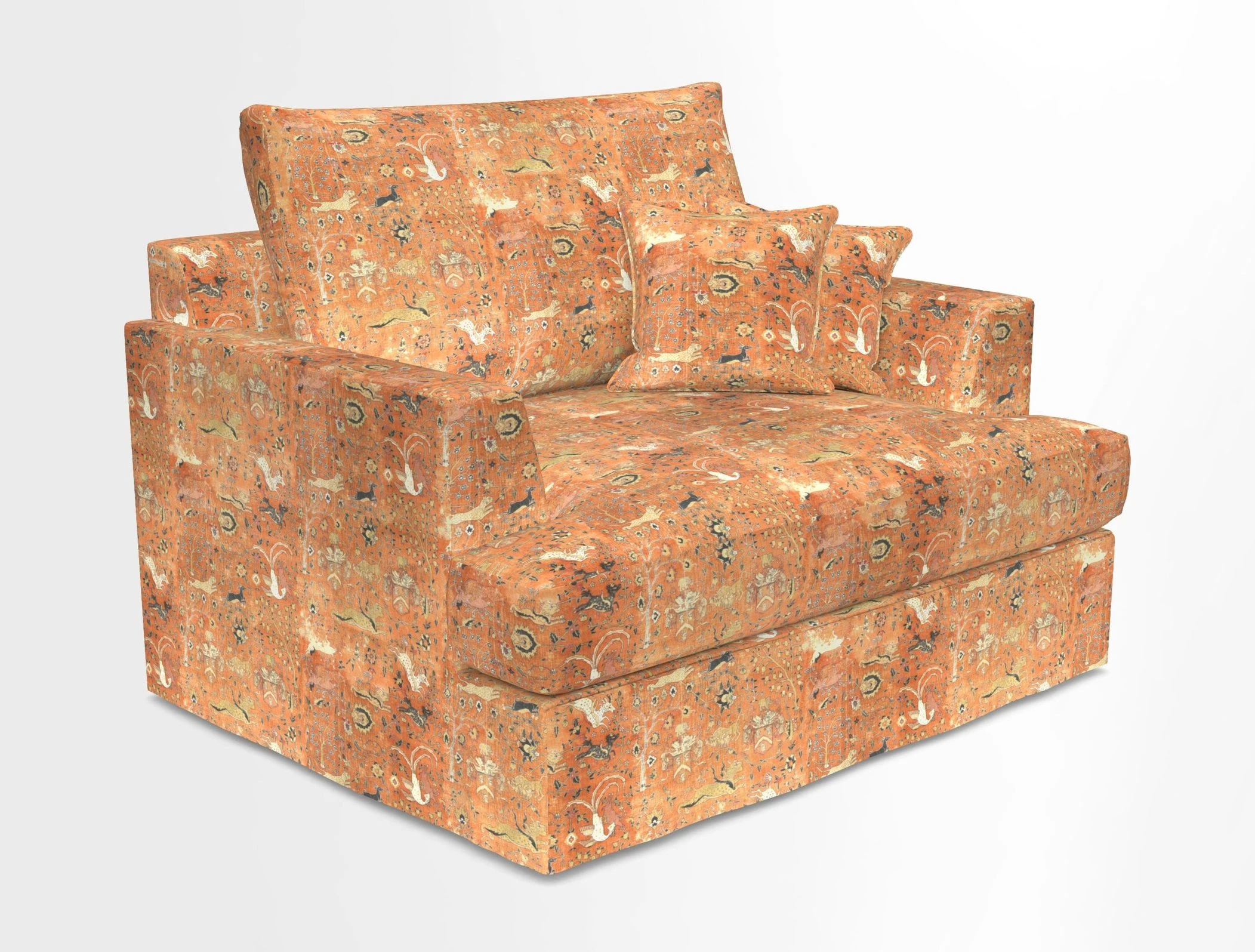 Slingsby Snuggler Fitted Cover Sofa in Two Tone Plain Biscuit.  Loose cover version available