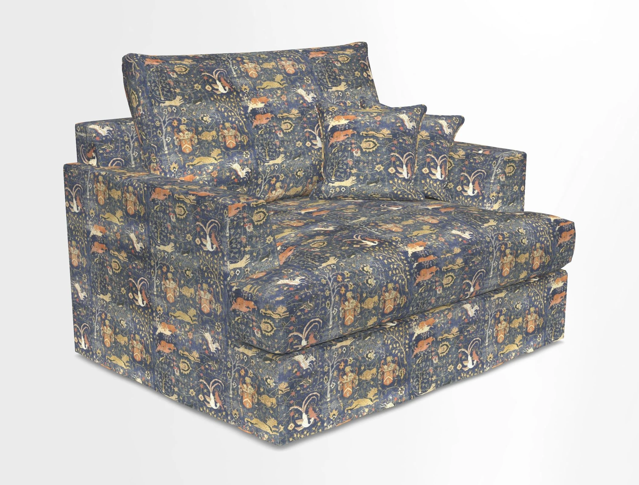 Slingsby Snuggler Fitted Cover Sofa in Two Tone Plain Biscuit.  Loose cover version available