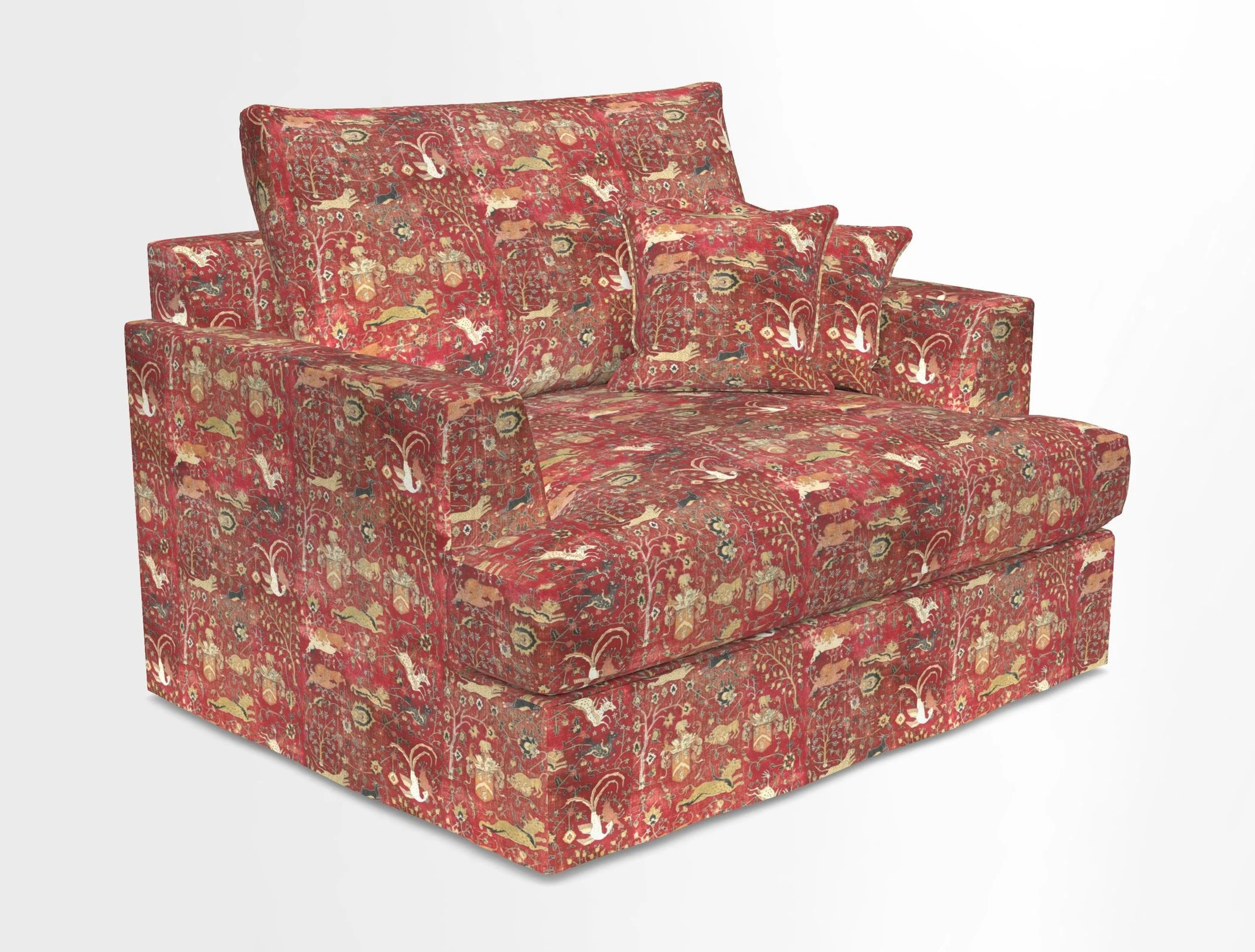 Slingsby Snuggler Fitted Cover Sofa in Two Tone Plain Biscuit.  Loose cover version available