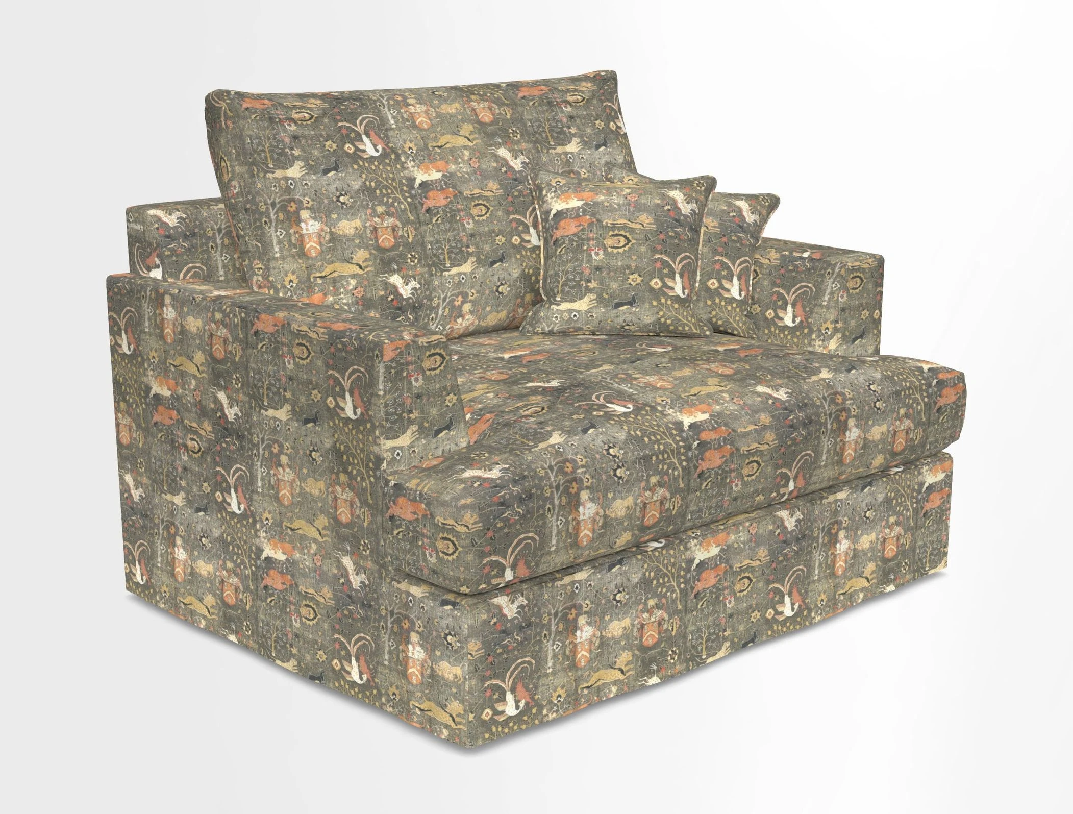 Slingsby Snuggler Fitted Cover Sofa in Two Tone Plain Biscuit.  Loose cover version available