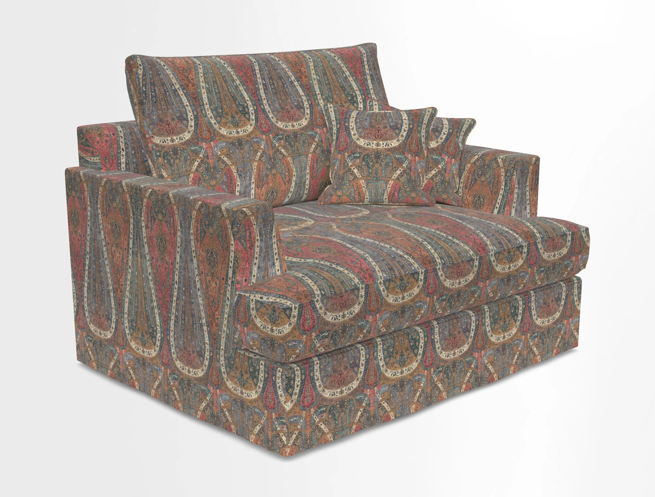 Slingsby Snuggler Fitted Cover Sofa in Two Tone Plain Biscuit.  Loose cover version available