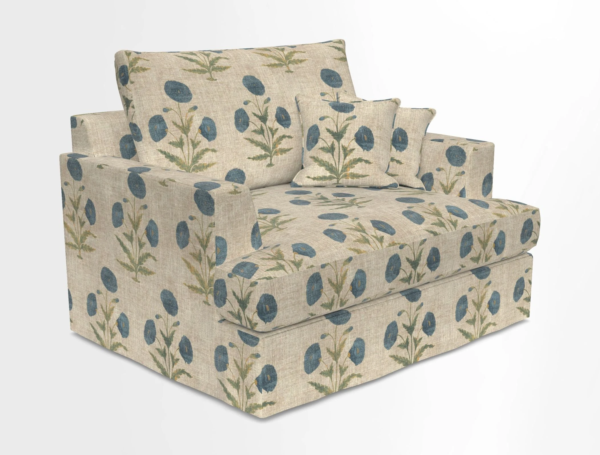 Slingsby Snuggler Fitted Cover Sofa in Two Tone Plain Biscuit.  Loose cover version available