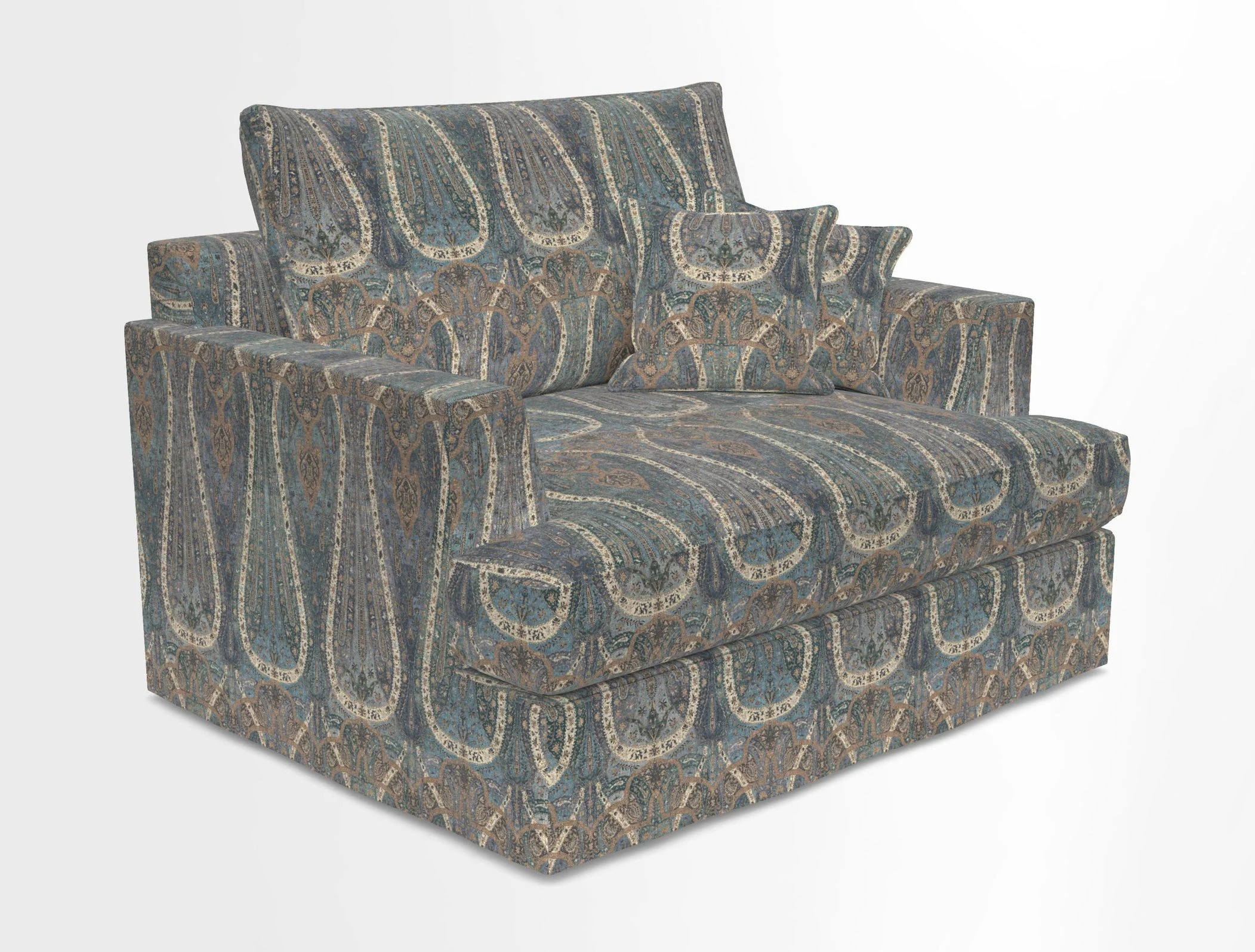Slingsby Snuggler Fitted Cover Sofa in Two Tone Plain Biscuit.  Loose cover version available