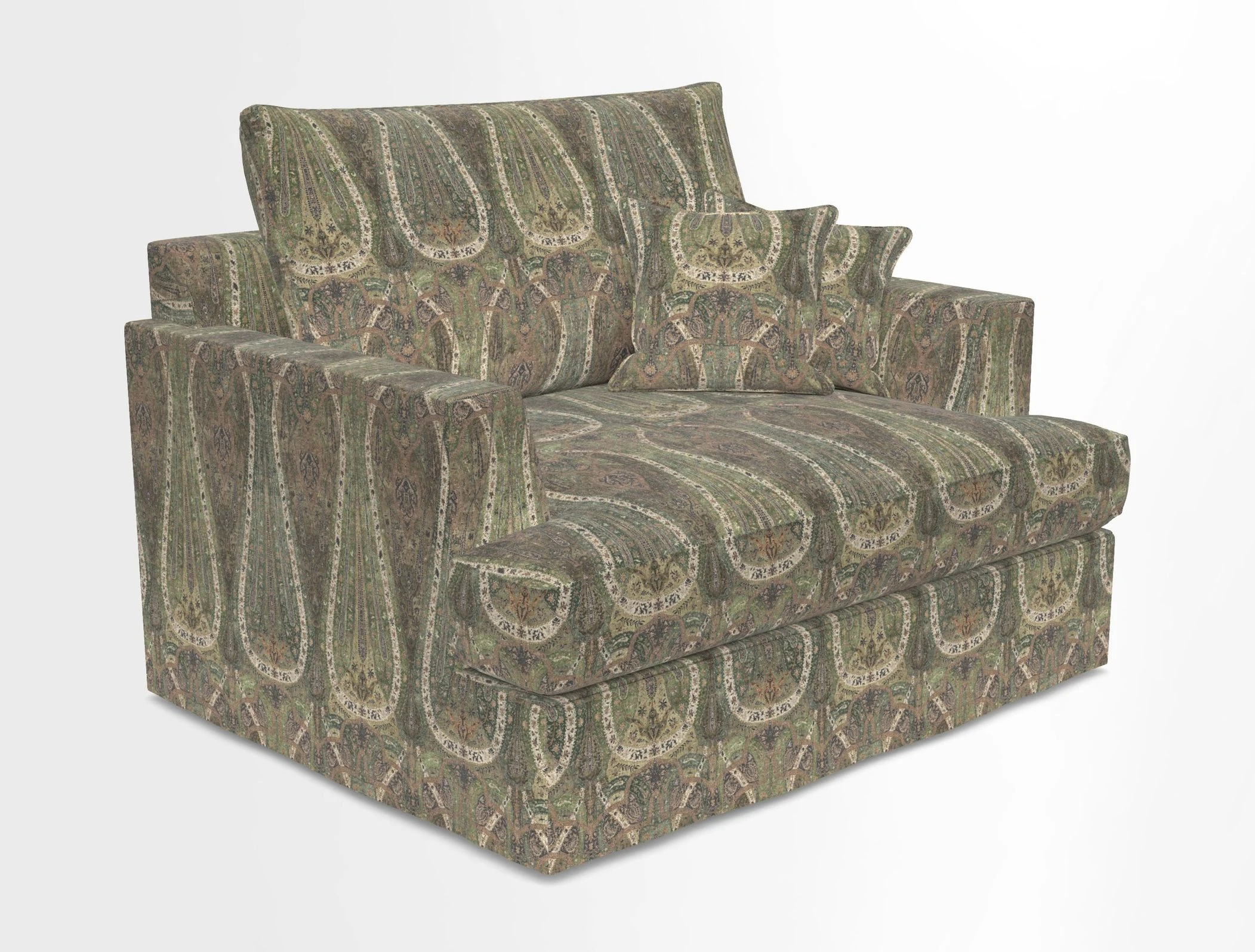 Slingsby Snuggler Fitted Cover Sofa in Two Tone Plain Biscuit.  Loose cover version available