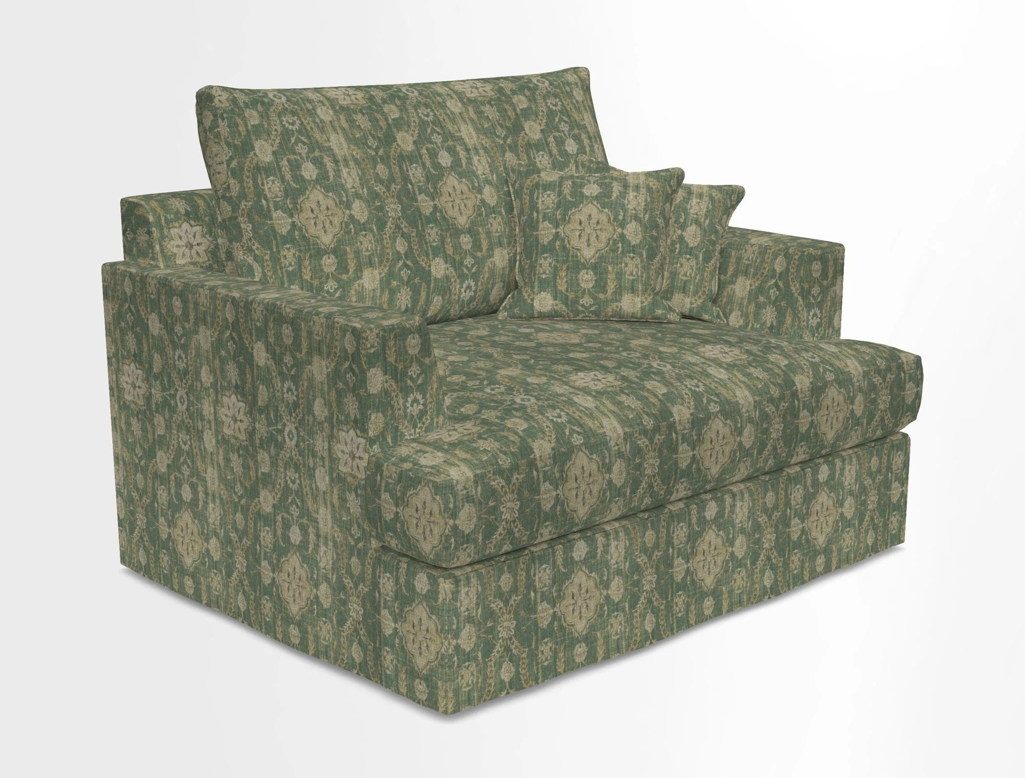 Slingsby Snuggler Fitted Cover Sofa in Two Tone Plain Biscuit.  Loose cover version available