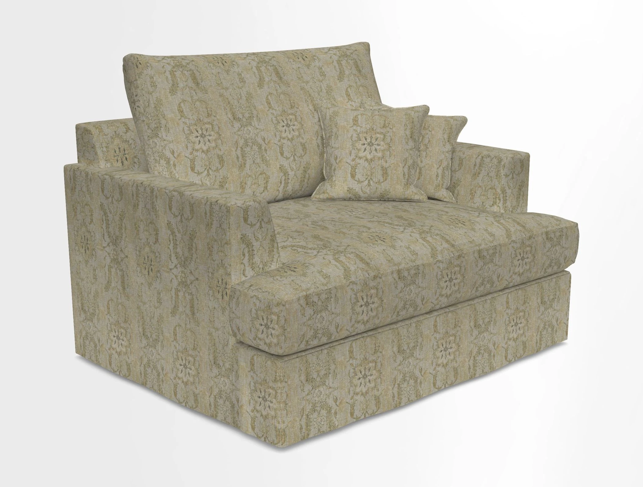 Slingsby Snuggler Fitted Cover Sofa in Two Tone Plain Biscuit.  Loose cover version available