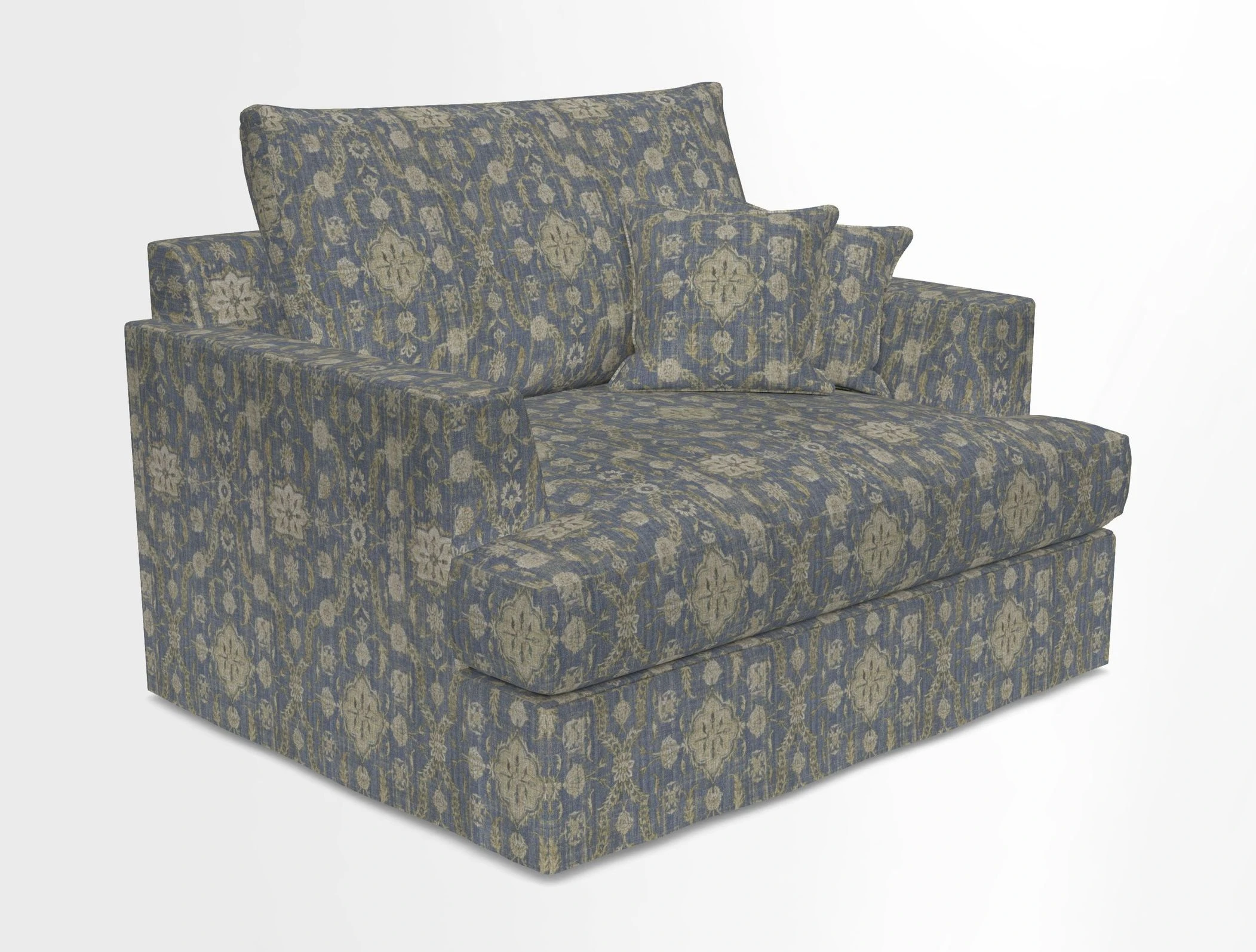 Slingsby Snuggler Fitted Cover Sofa in Two Tone Plain Biscuit.  Loose cover version available