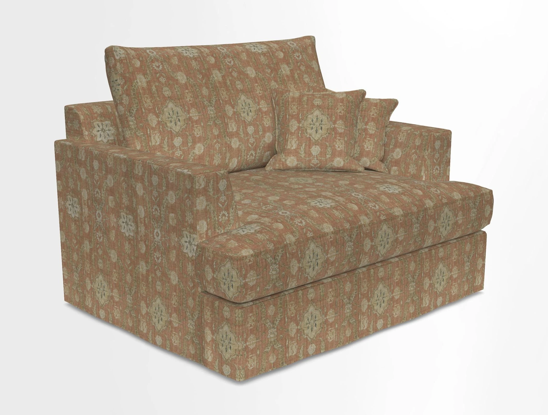 Slingsby Snuggler Fitted Cover Sofa in Two Tone Plain Biscuit.  Loose cover version available