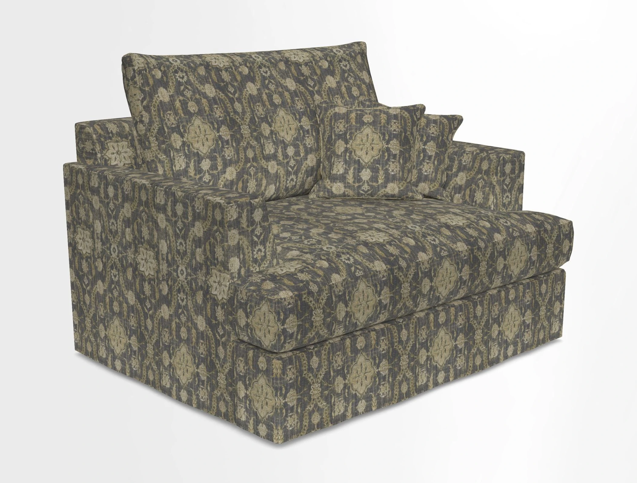 Slingsby Snuggler Fitted Cover Sofa in Two Tone Plain Biscuit.  Loose cover version available