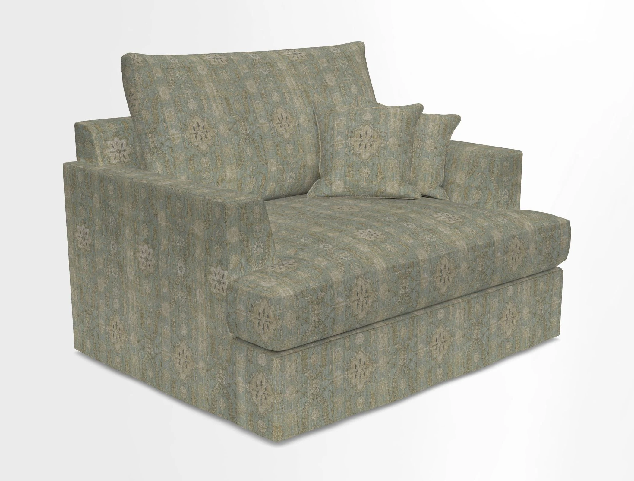Slingsby Snuggler Fitted Cover Sofa in Two Tone Plain Biscuit.  Loose cover version available