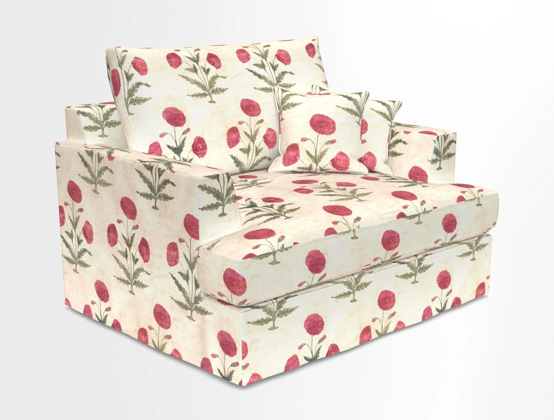 Slingsby Snuggler Fitted Cover Sofa in Two Tone Plain Biscuit.  Loose cover version available