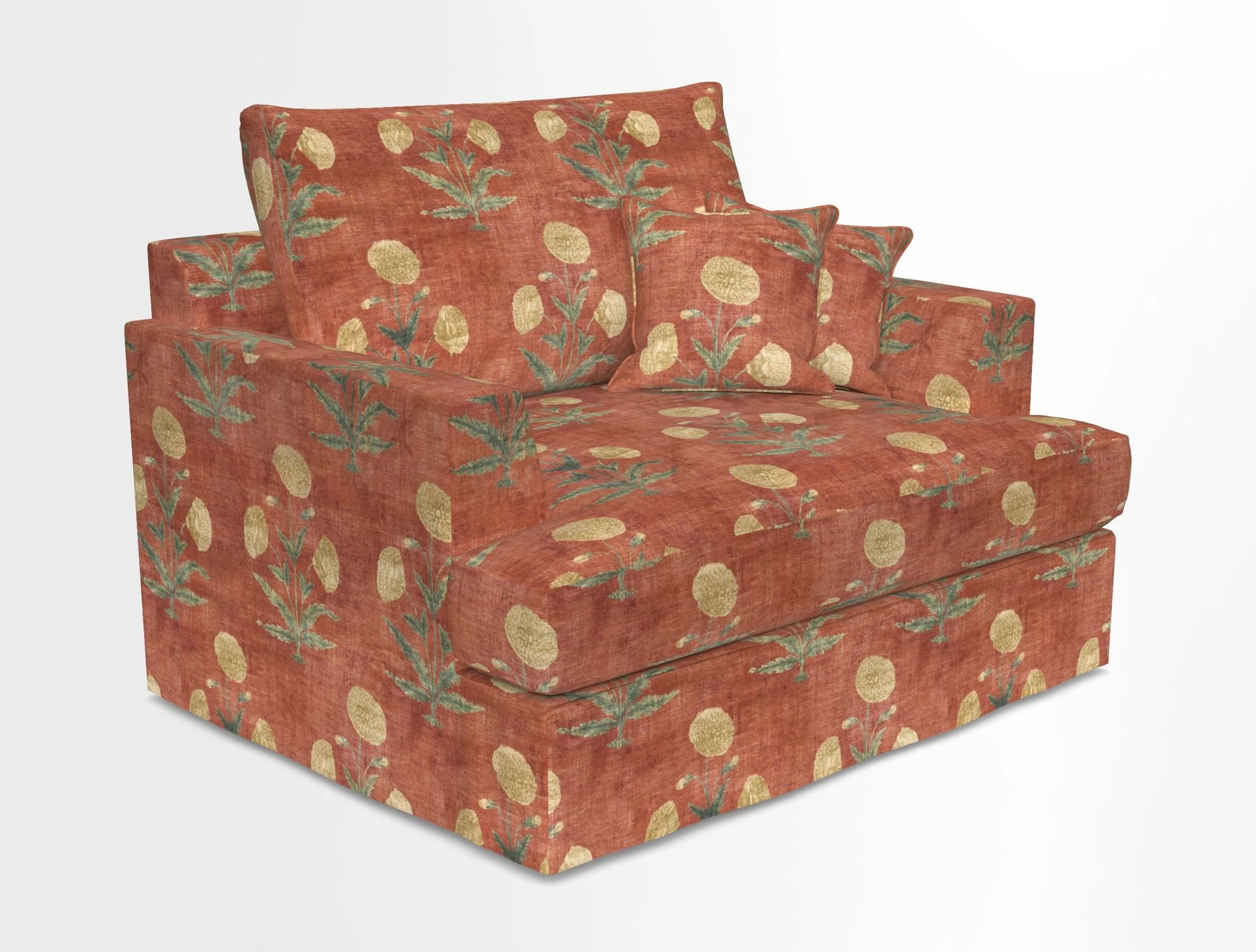 Slingsby Snuggler Fitted Cover Sofa in Two Tone Plain Biscuit.  Loose cover version available