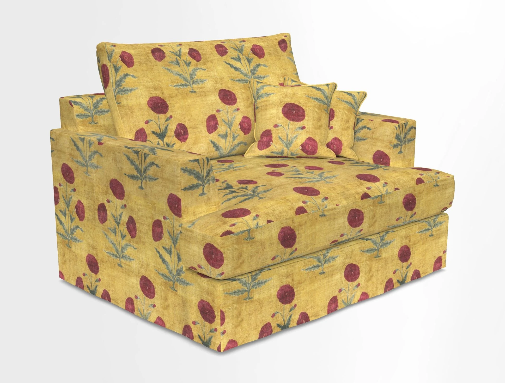 Slingsby Snuggler Fitted Cover Sofa in Two Tone Plain Biscuit.  Loose cover version available