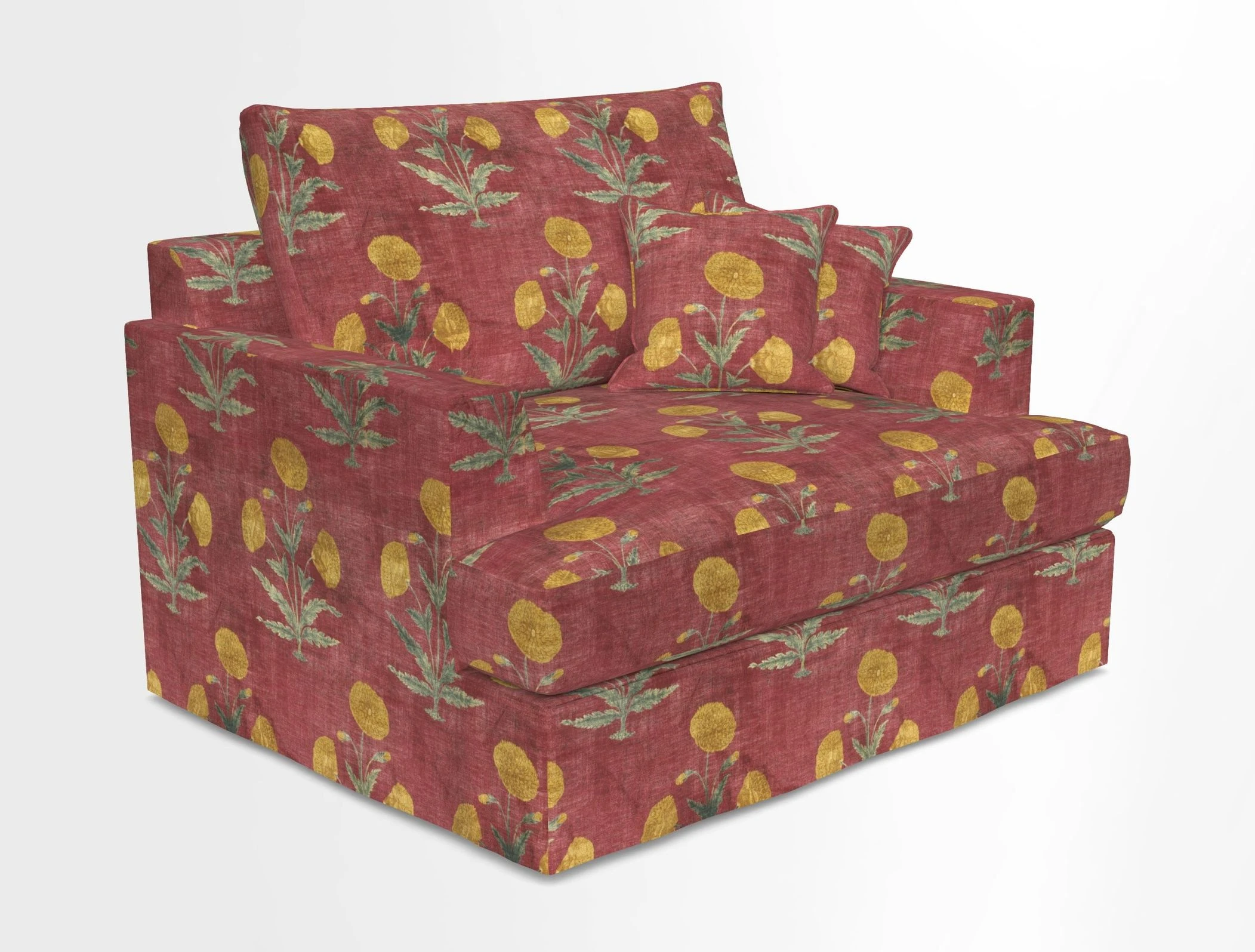 Slingsby Snuggler Fitted Cover Sofa in Two Tone Plain Biscuit.  Loose cover version available