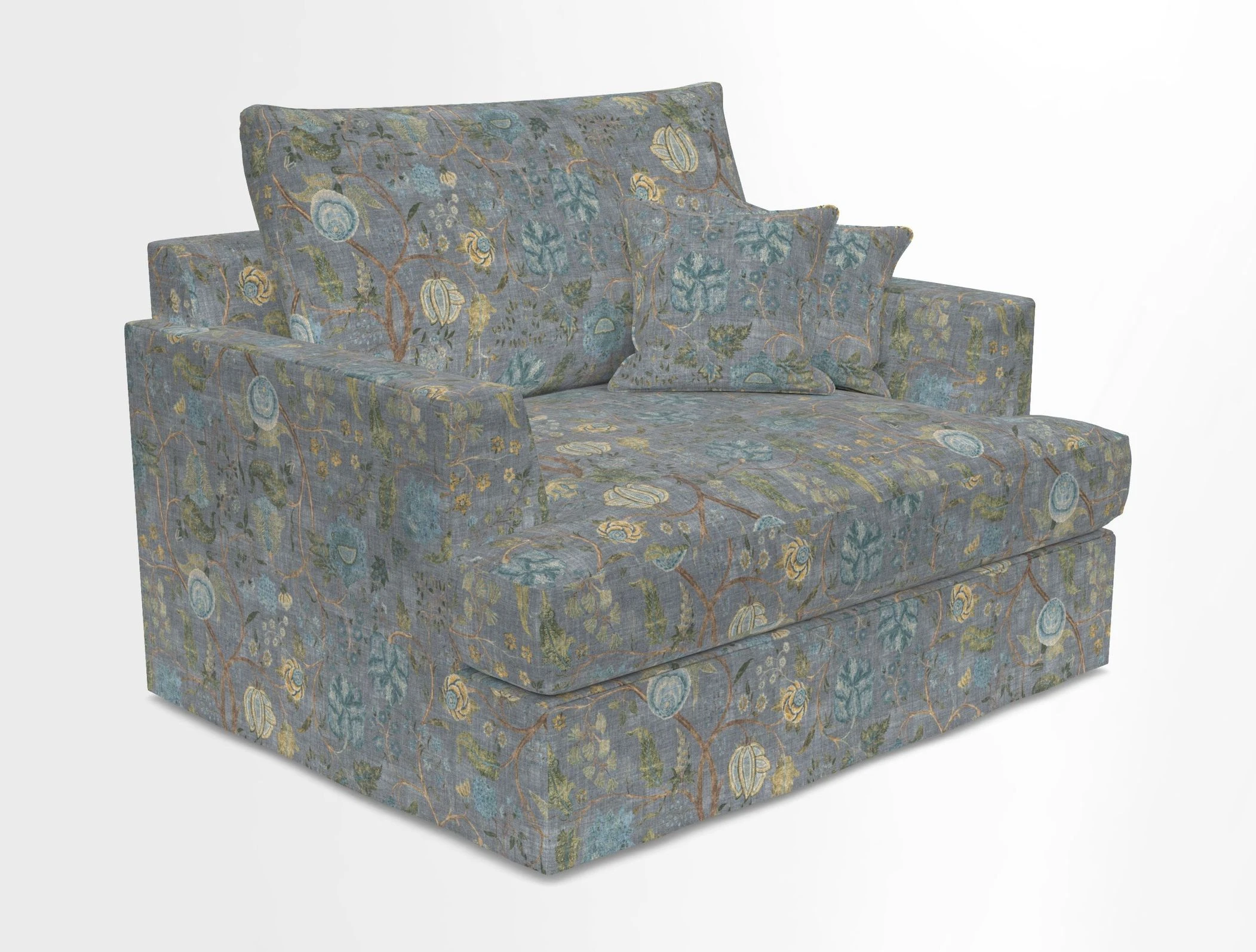 Slingsby Snuggler Fitted Cover Sofa in Two Tone Plain Biscuit.  Loose cover version available