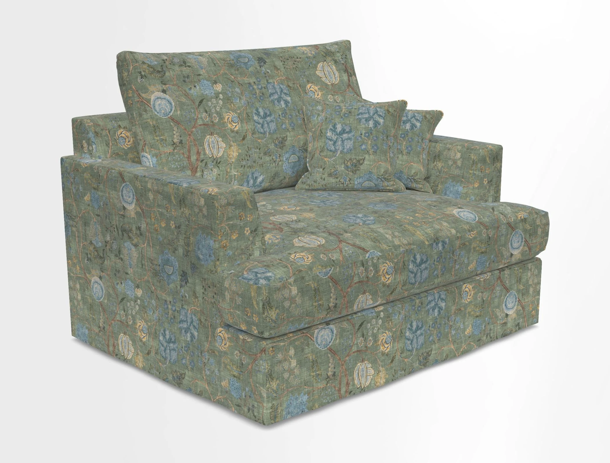 Slingsby Snuggler Fitted Cover Sofa in Two Tone Plain Biscuit.  Loose cover version available