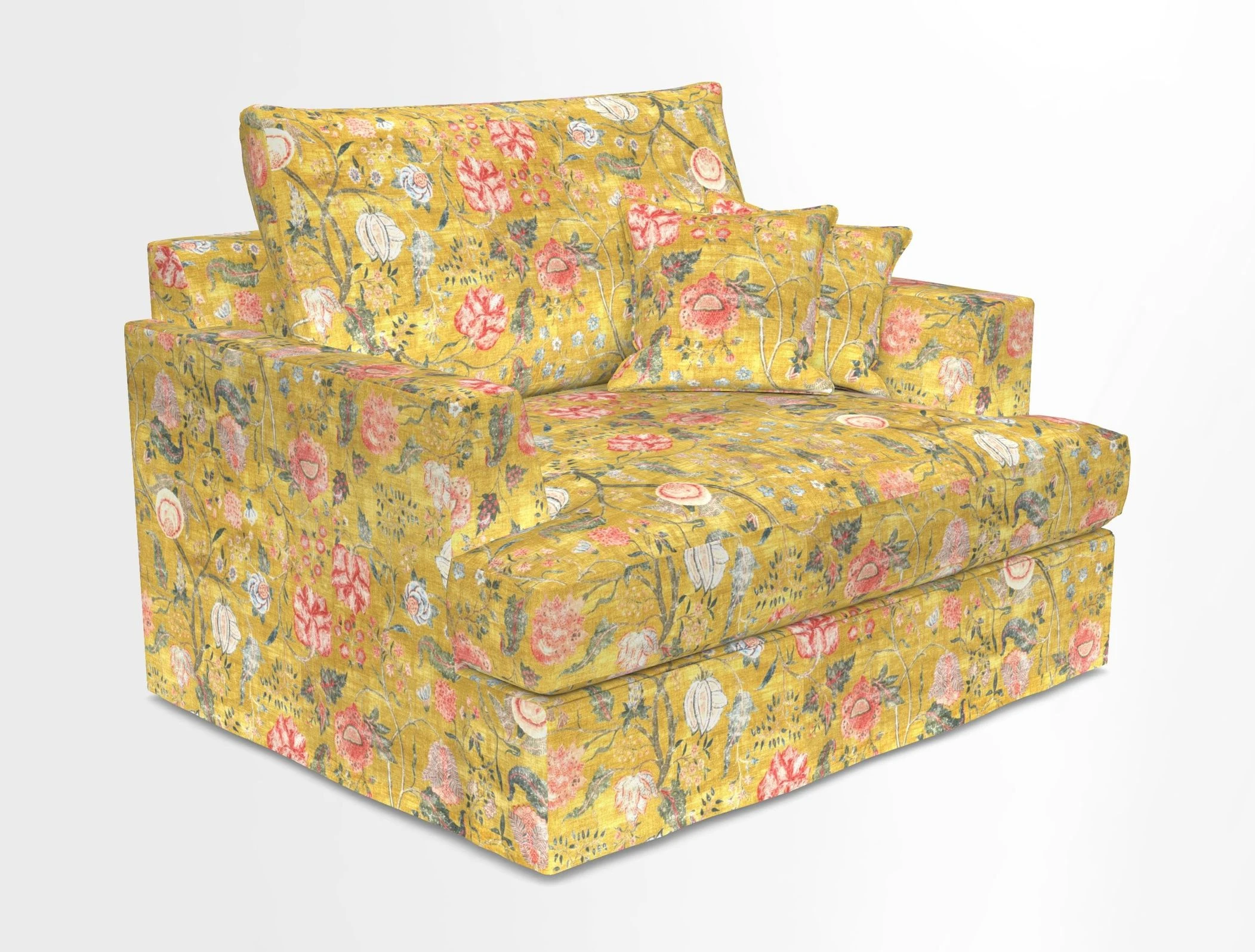 Slingsby Snuggler Fitted Cover Sofa in Two Tone Plain Biscuit.  Loose cover version available