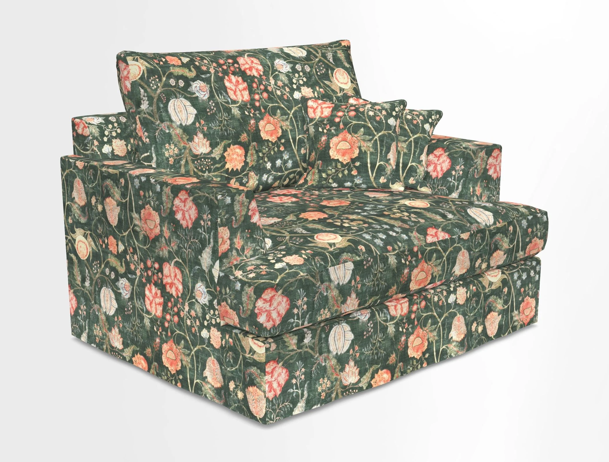 Slingsby Snuggler Fitted Cover Sofa in Two Tone Plain Biscuit.  Loose cover version available