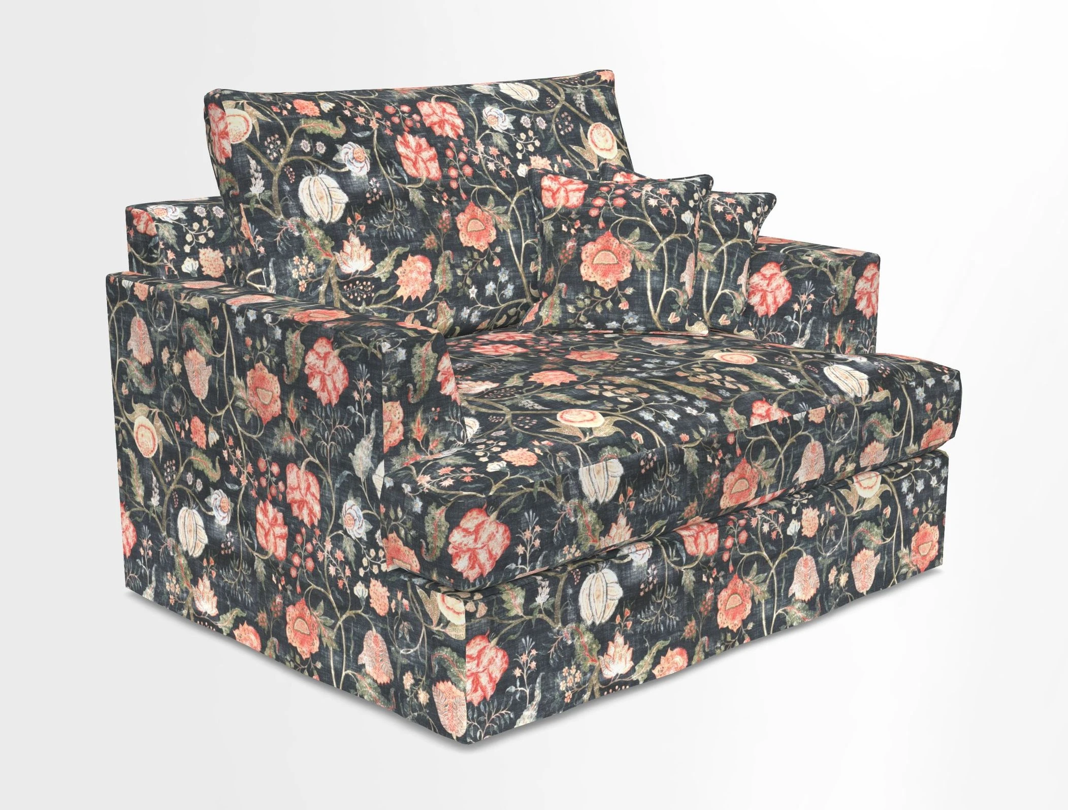 Slingsby Snuggler Fitted Cover Sofa in Two Tone Plain Biscuit.  Loose cover version available