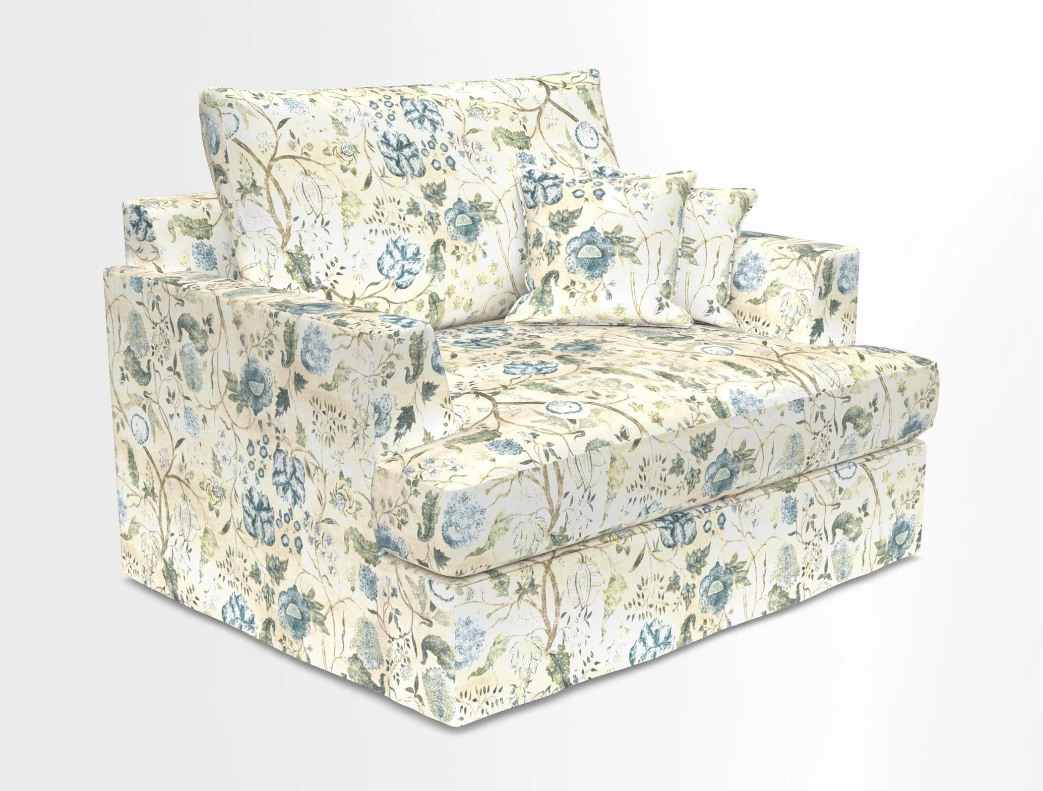 Slingsby Snuggler Fitted Cover Sofa in Two Tone Plain Biscuit.  Loose cover version available