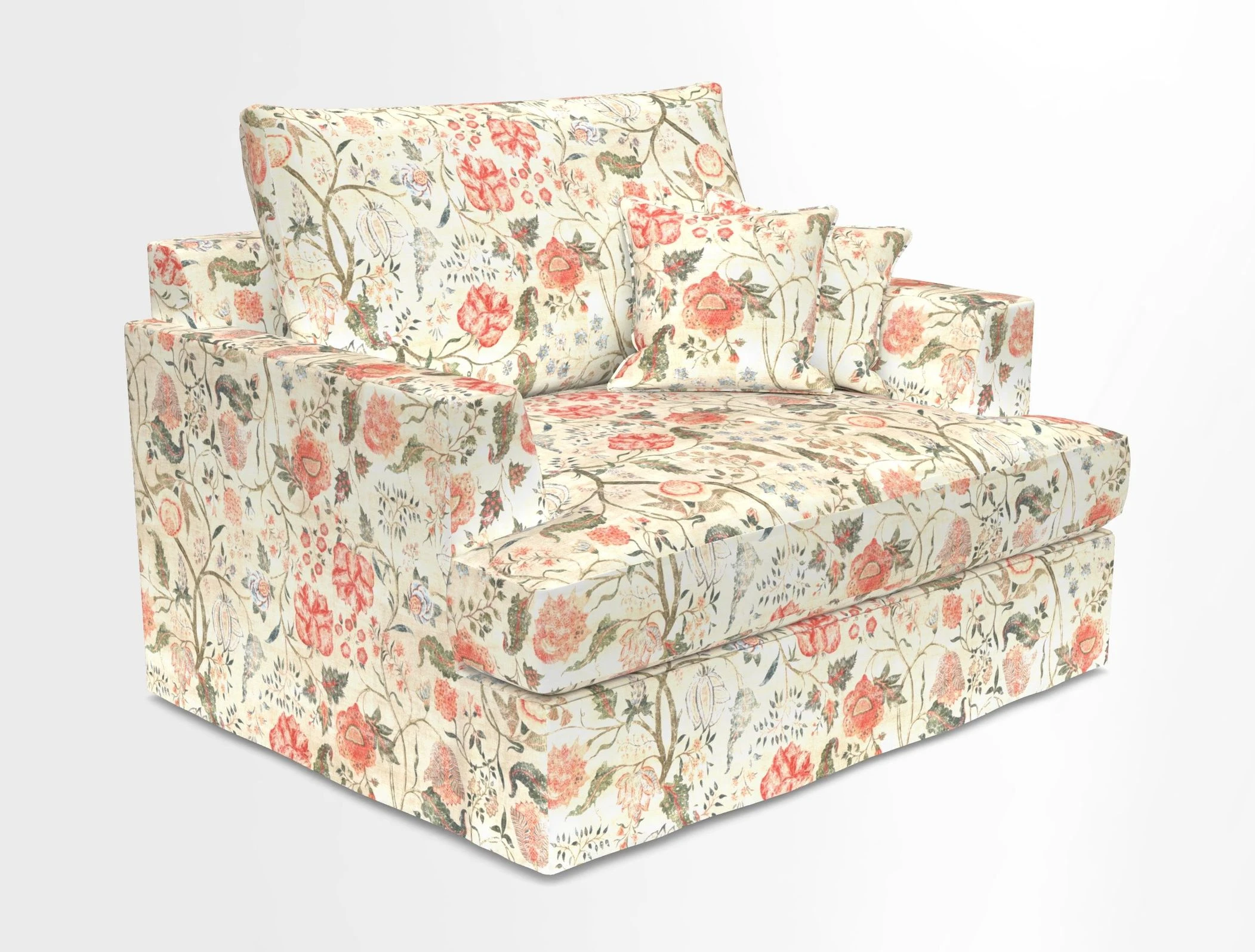 Slingsby Snuggler Fitted Cover Sofa in Two Tone Plain Biscuit.  Loose cover version available