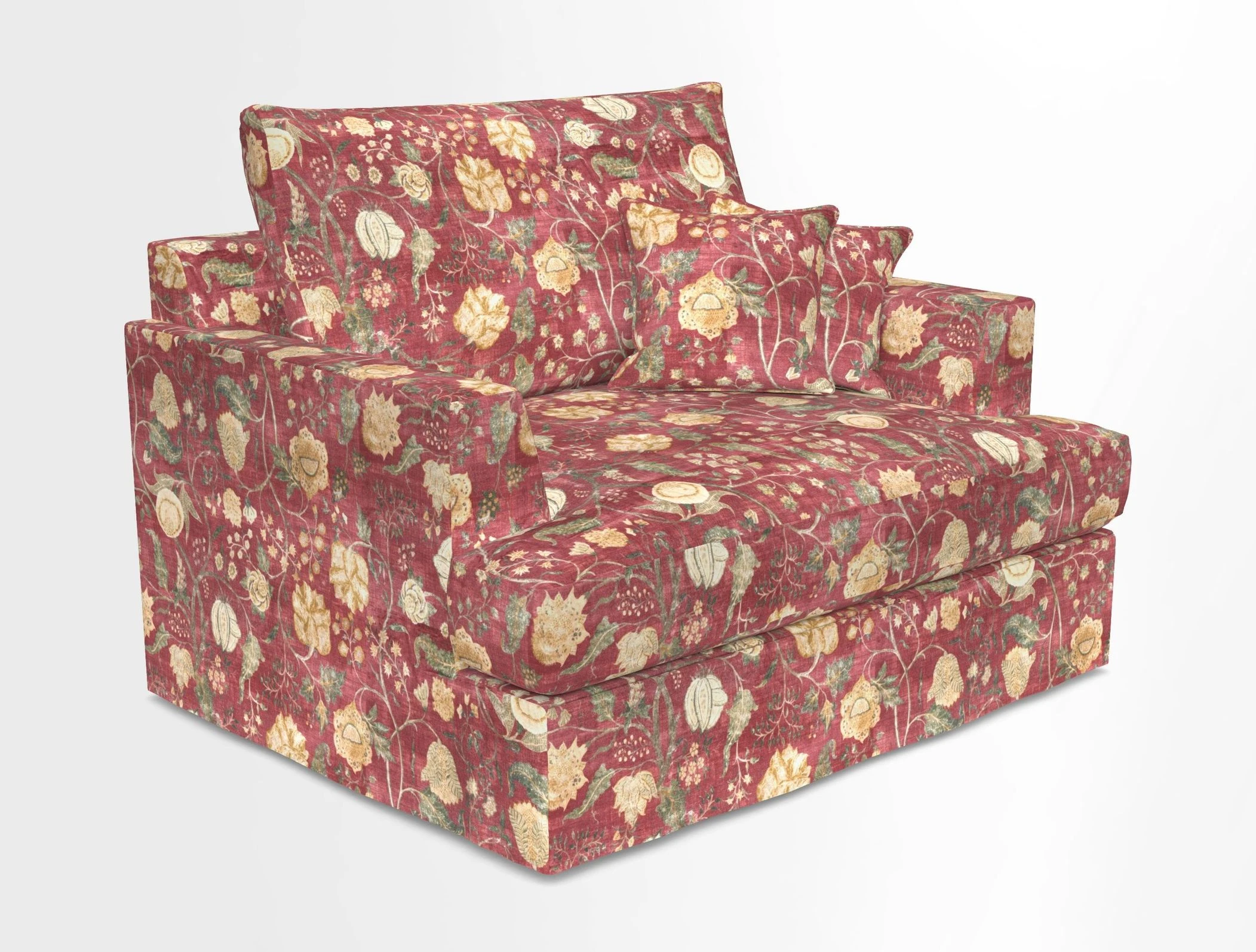 Slingsby Snuggler Fitted Cover Sofa in Two Tone Plain Biscuit.  Loose cover version available