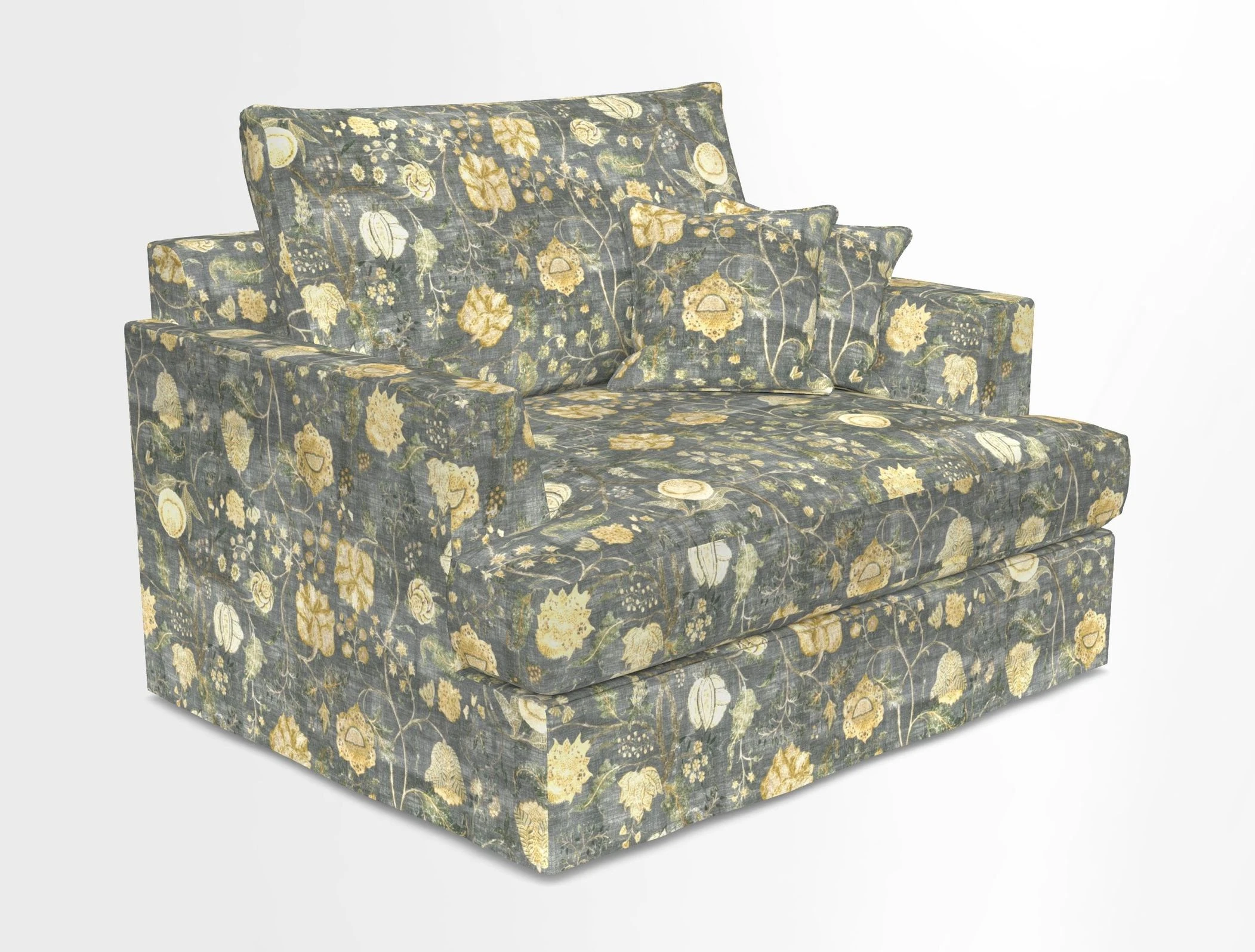 Slingsby Snuggler Fitted Cover Sofa in Two Tone Plain Biscuit.  Loose cover version available