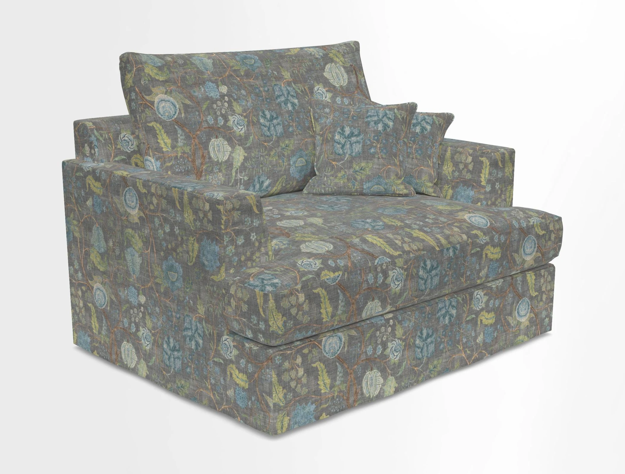 Slingsby Snuggler Fitted Cover Sofa in Two Tone Plain Biscuit.  Loose cover version available