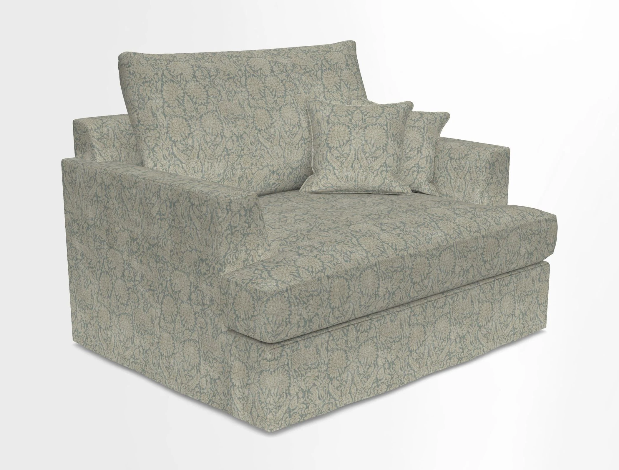 Slingsby Snuggler Fitted Cover Sofa in Two Tone Plain Biscuit.  Loose cover version available