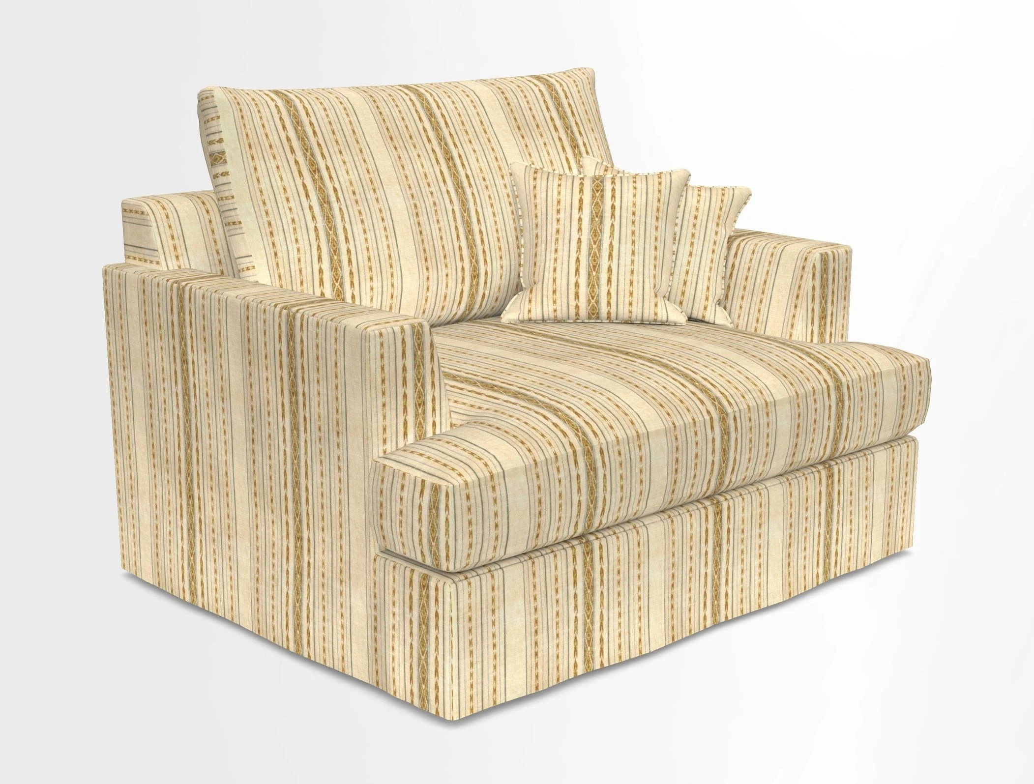 Slingsby Snuggler Fitted Cover Sofa in Two Tone Plain Biscuit.  Loose cover version available