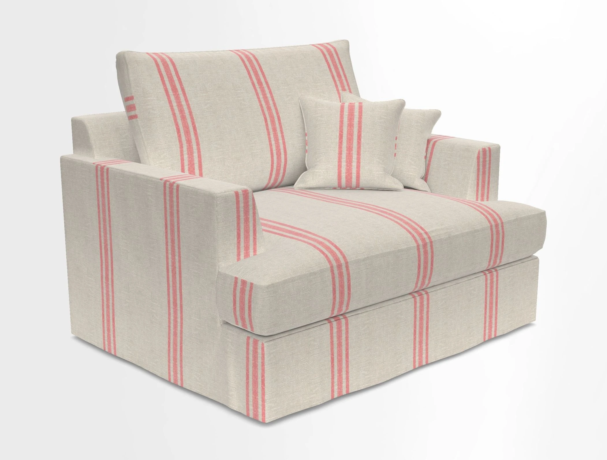 Slingsby Snuggler Fitted Cover Sofa in Two Tone Plain Biscuit.  Loose cover version available