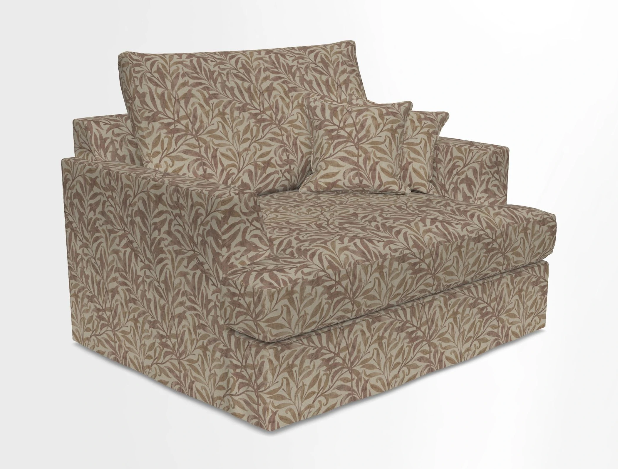 Slingsby Snuggler Fitted Cover Sofa in Two Tone Plain Biscuit.  Loose cover version available
