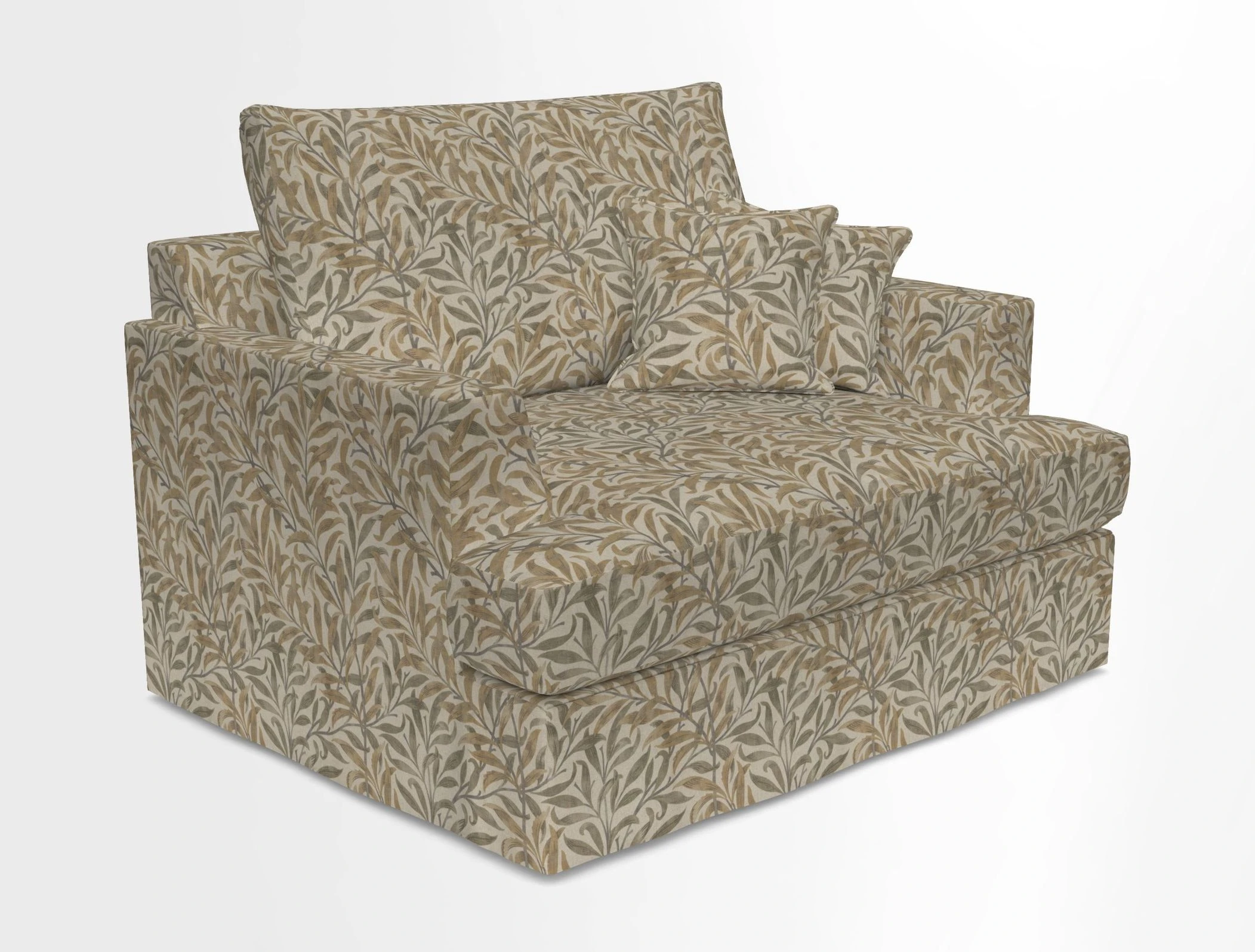 Slingsby Snuggler Fitted Cover Sofa in Two Tone Plain Biscuit.  Loose cover version available