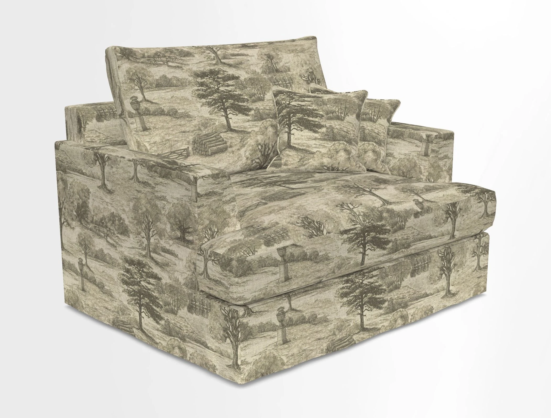 Slingsby Snuggler Fitted Cover Sofa in Two Tone Plain Biscuit.  Loose cover version available