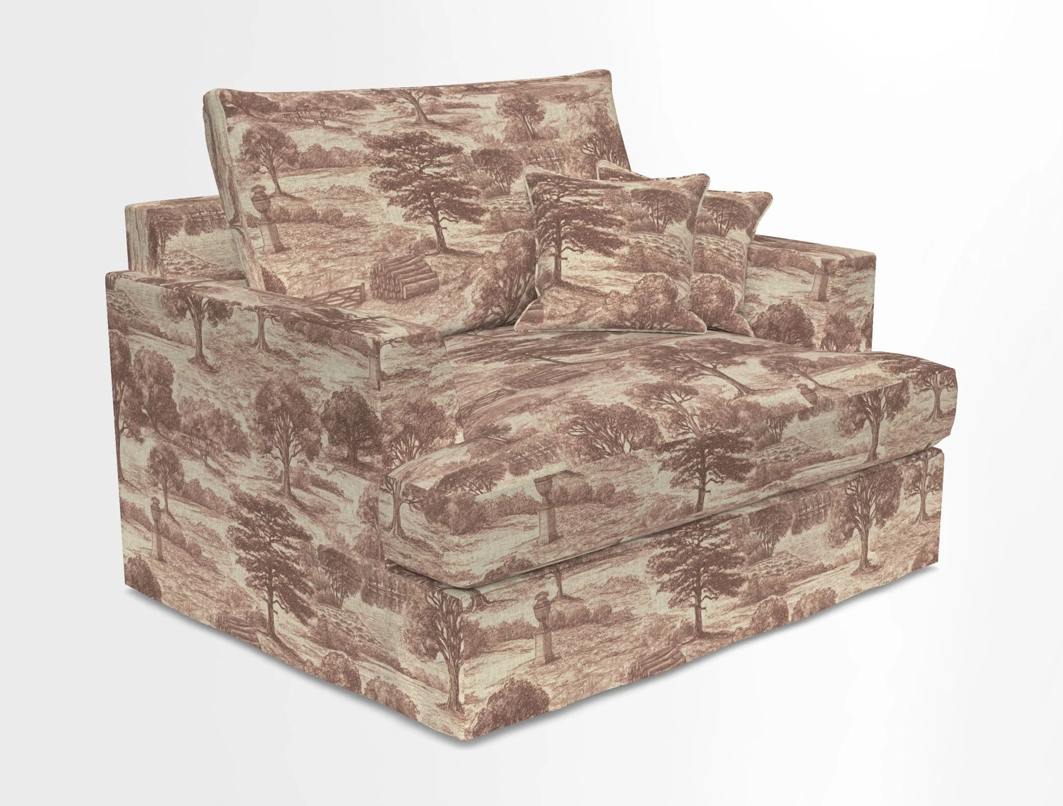 Slingsby Snuggler Fitted Cover Sofa in Two Tone Plain Biscuit.  Loose cover version available