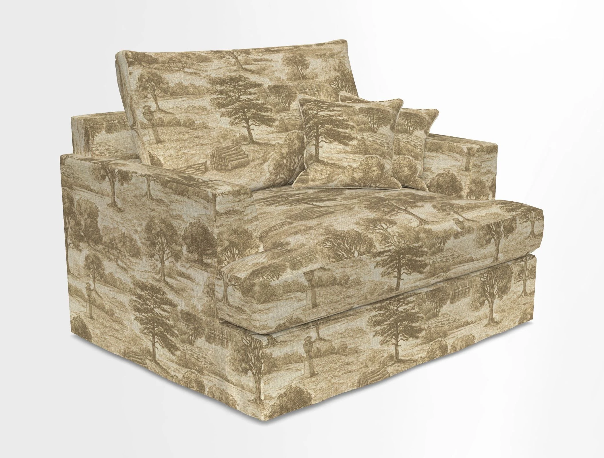 Slingsby Snuggler Fitted Cover Sofa in Two Tone Plain Biscuit.  Loose cover version available