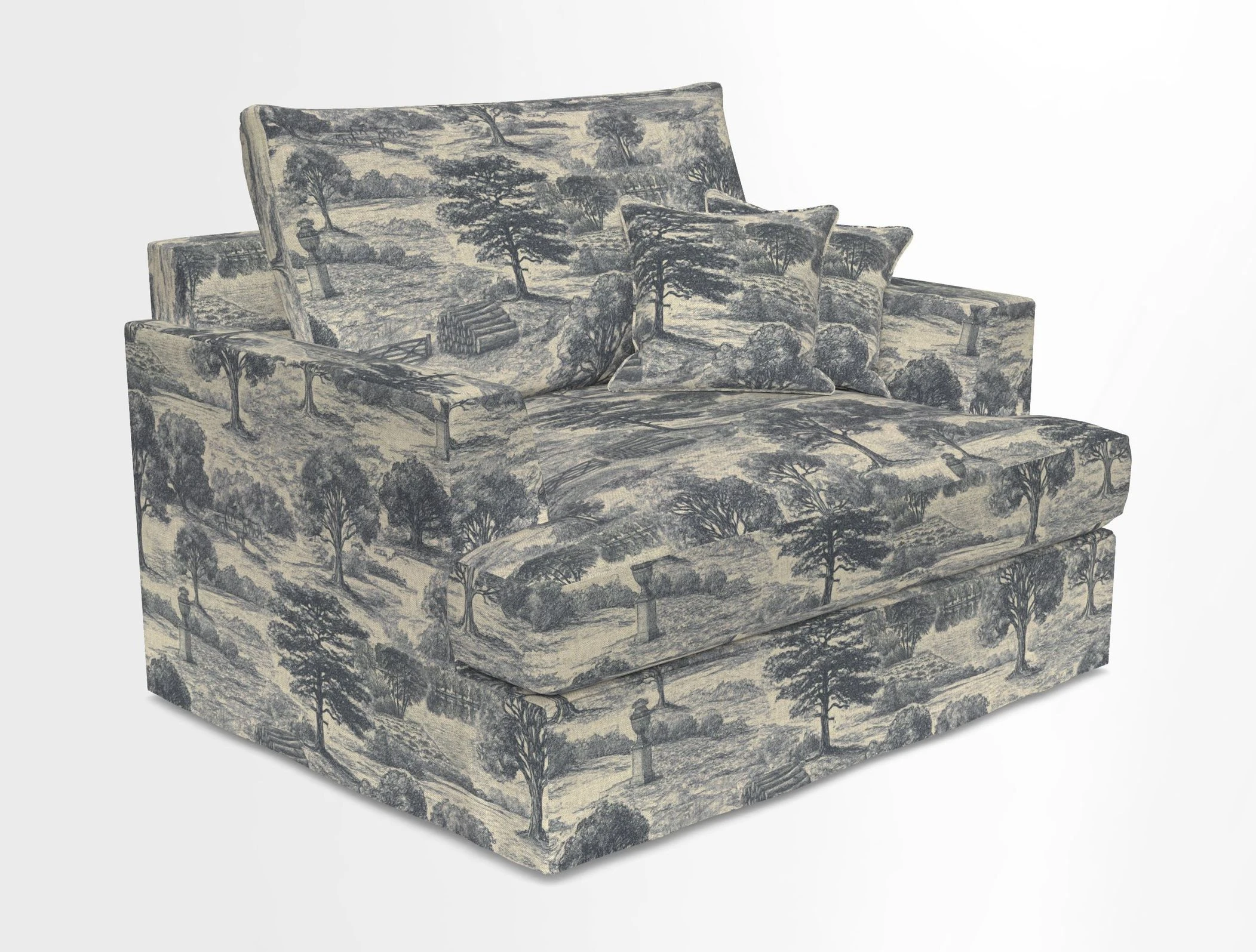 Slingsby Snuggler Fitted Cover Sofa in Two Tone Plain Biscuit.  Loose cover version available