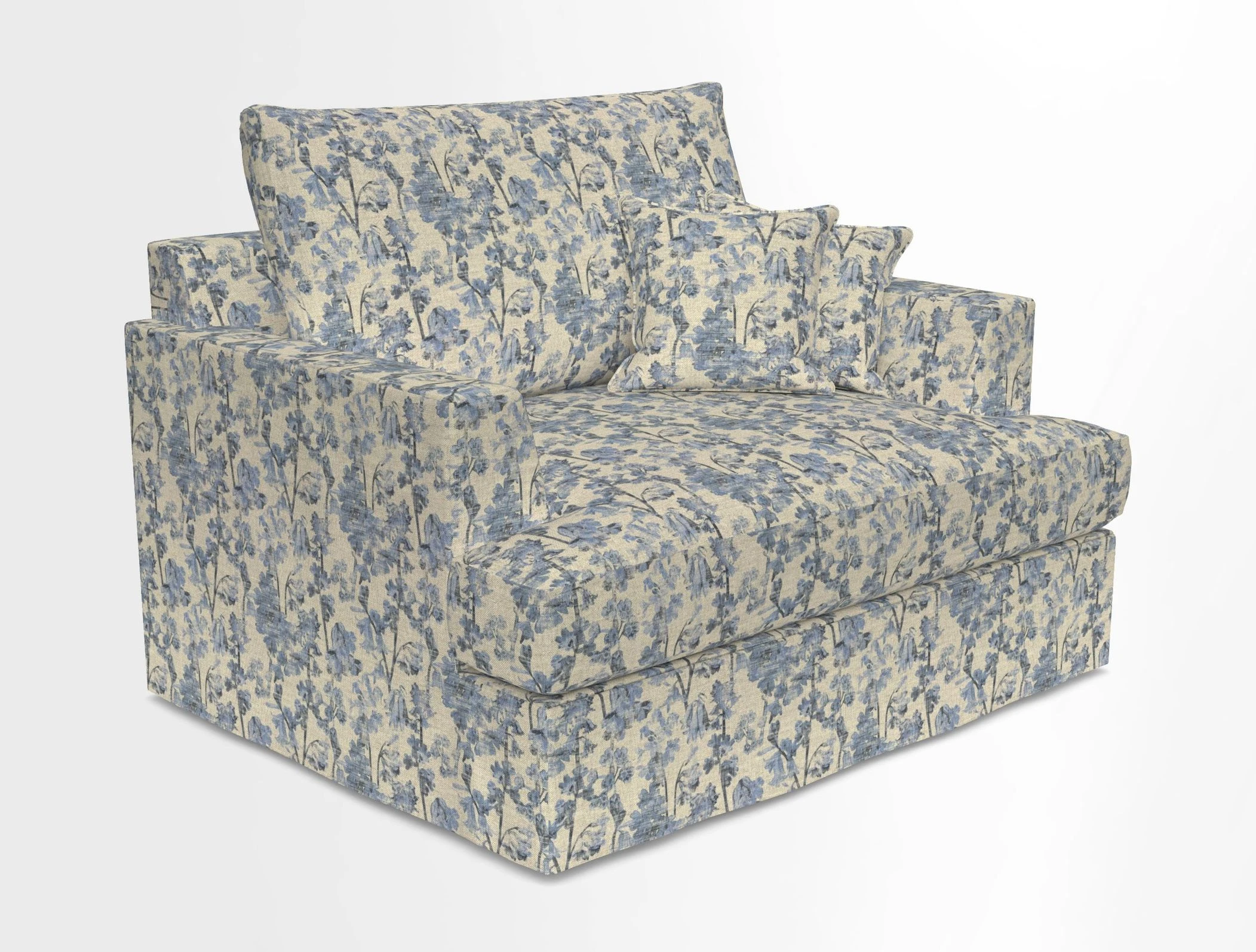 Slingsby Snuggler Fitted Cover Sofa in Two Tone Plain Biscuit.  Loose cover version available