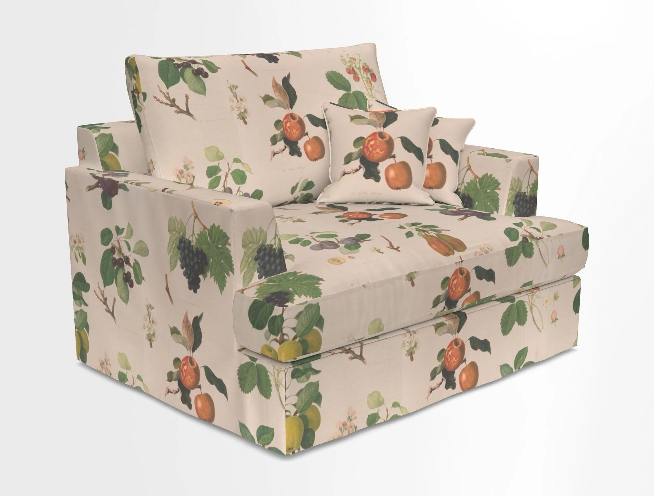 Slingsby Snuggler Fitted Cover Sofa in Two Tone Plain Biscuit.  Loose cover version available