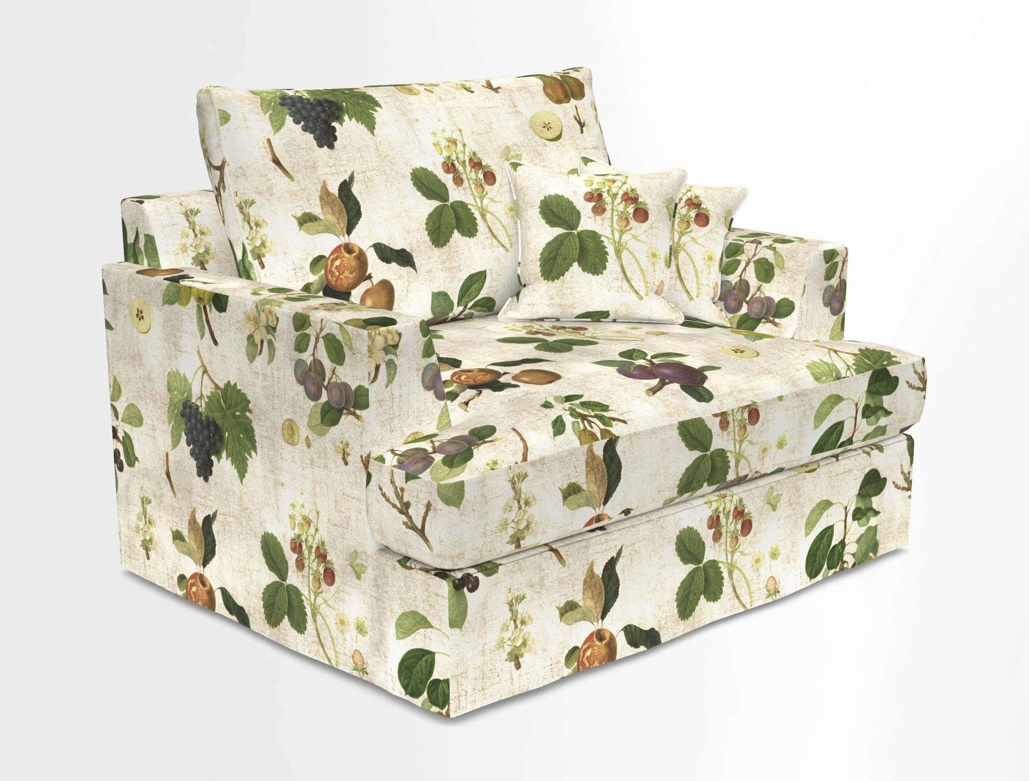 Slingsby Snuggler Fitted Cover Sofa in Two Tone Plain Biscuit.  Loose cover version available