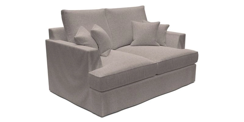 Slingsby 2 Seater Fitted Cover Sofa in Two Tone Plain Biscuit.  Loose cover version available